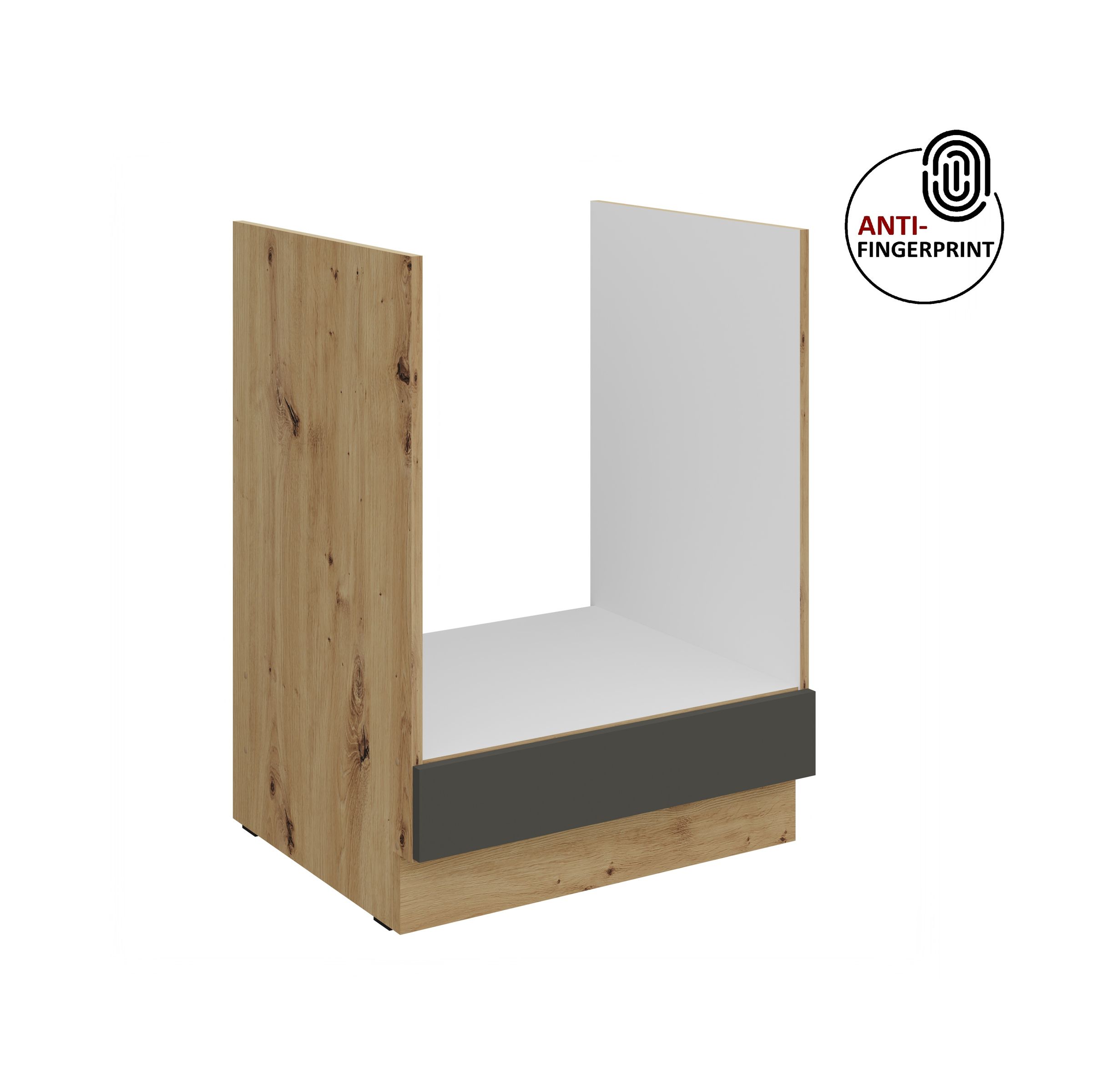 K&uuml;chen Herdschrank 60 K&uuml;che ARIA Graphite matt Anti Fingerprint K&uuml;chenzeile - Bild 1