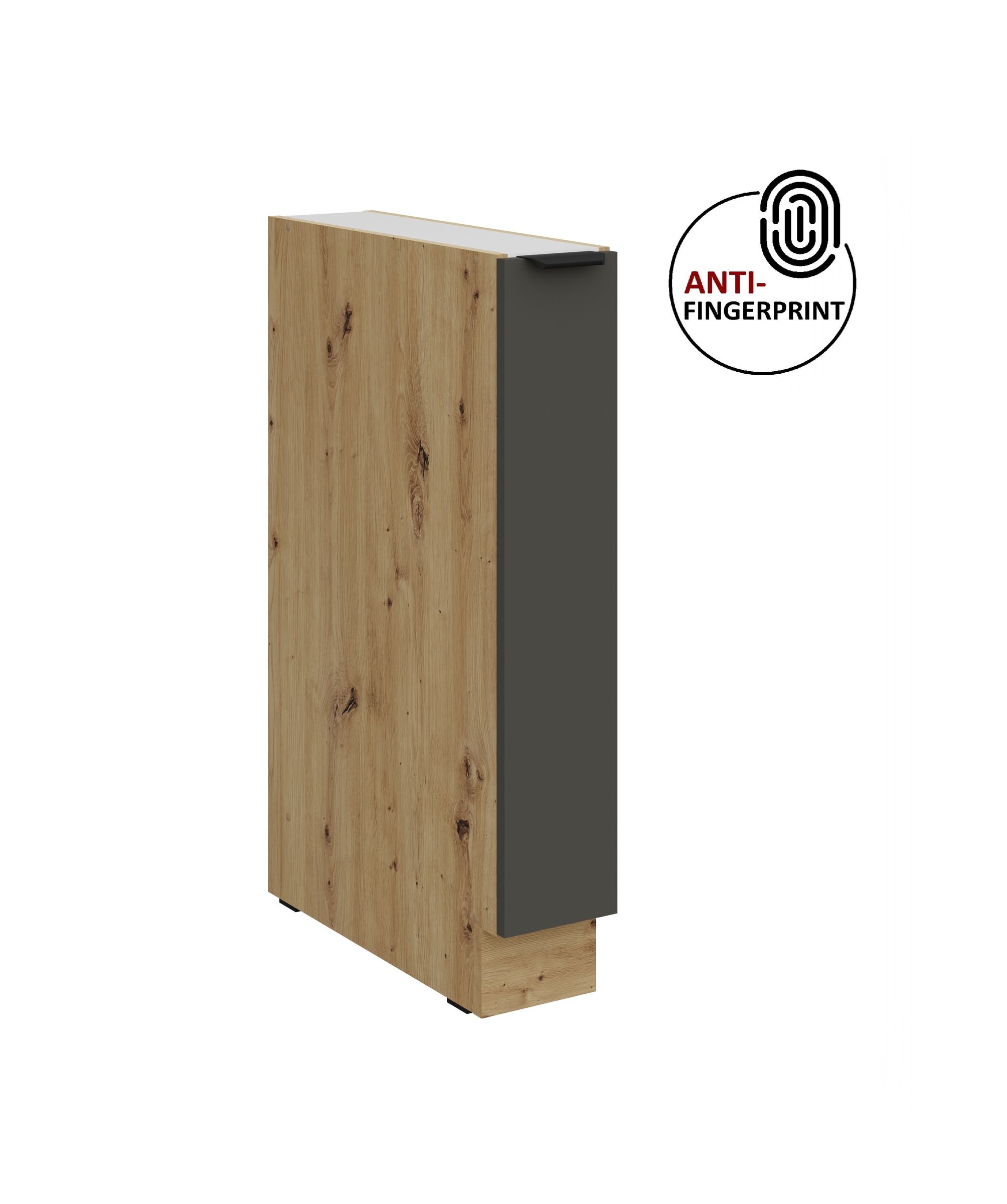 K&uuml;chen Unterschrank Schrankauszug 15 K&uuml;che ARIA Graphite matt Anti Fingerprint - Bild 1