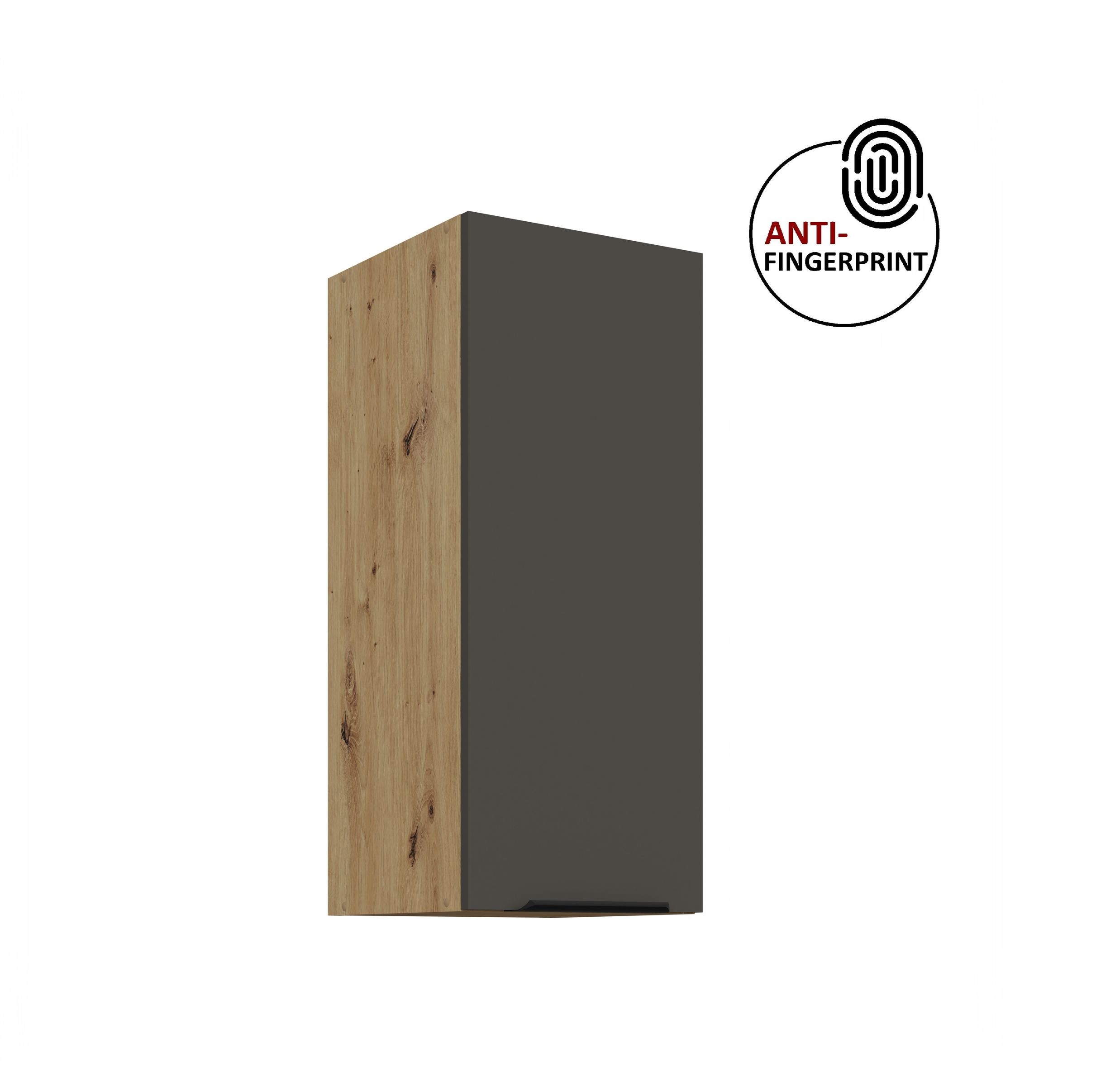 K&uuml;chen H&auml;ngeschrank 30 K&uuml;che ARIA Graphite matt K&uuml;chenzeile Anti Fingerprint - Bild 1