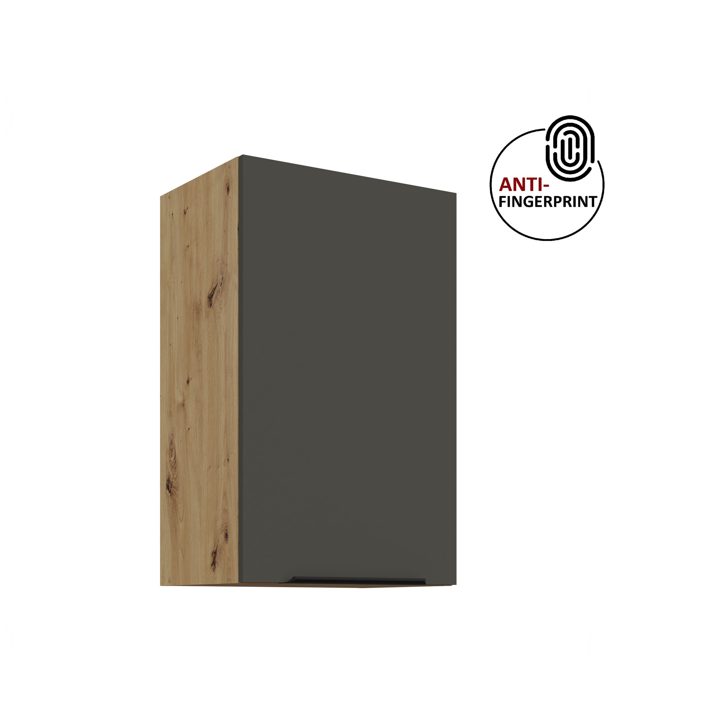 K&uuml;chen H&auml;ngeschrank 45 K&uuml;che ARIA Graphite matt K&uuml;chenzeile Anti Fingerprint - Bild 1