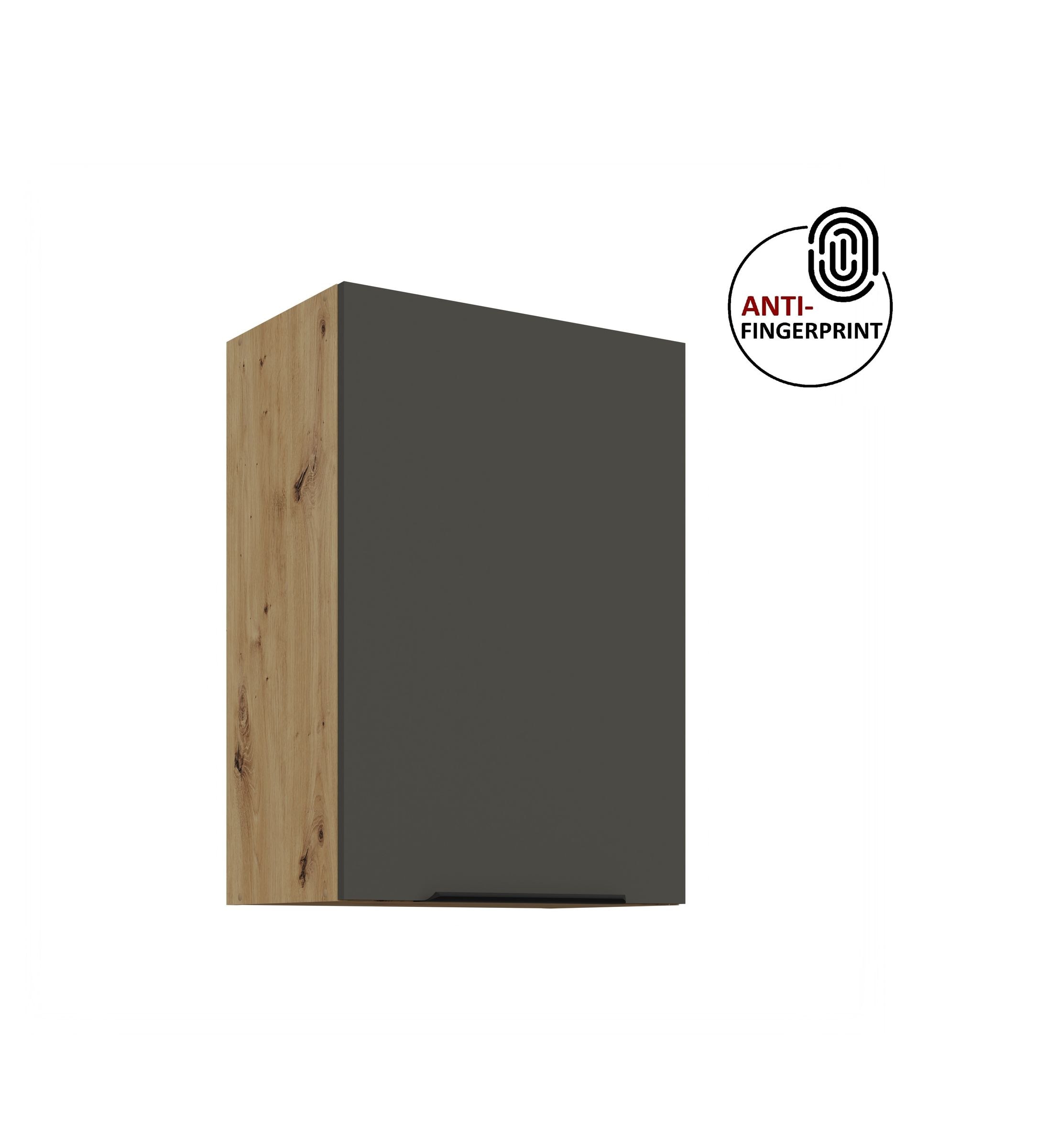 K&uuml;chen H&auml;ngeschrank 50 K&uuml;che ARIA Graphite matt K&uuml;chenzeile Anti Fingerprint - Bild 1