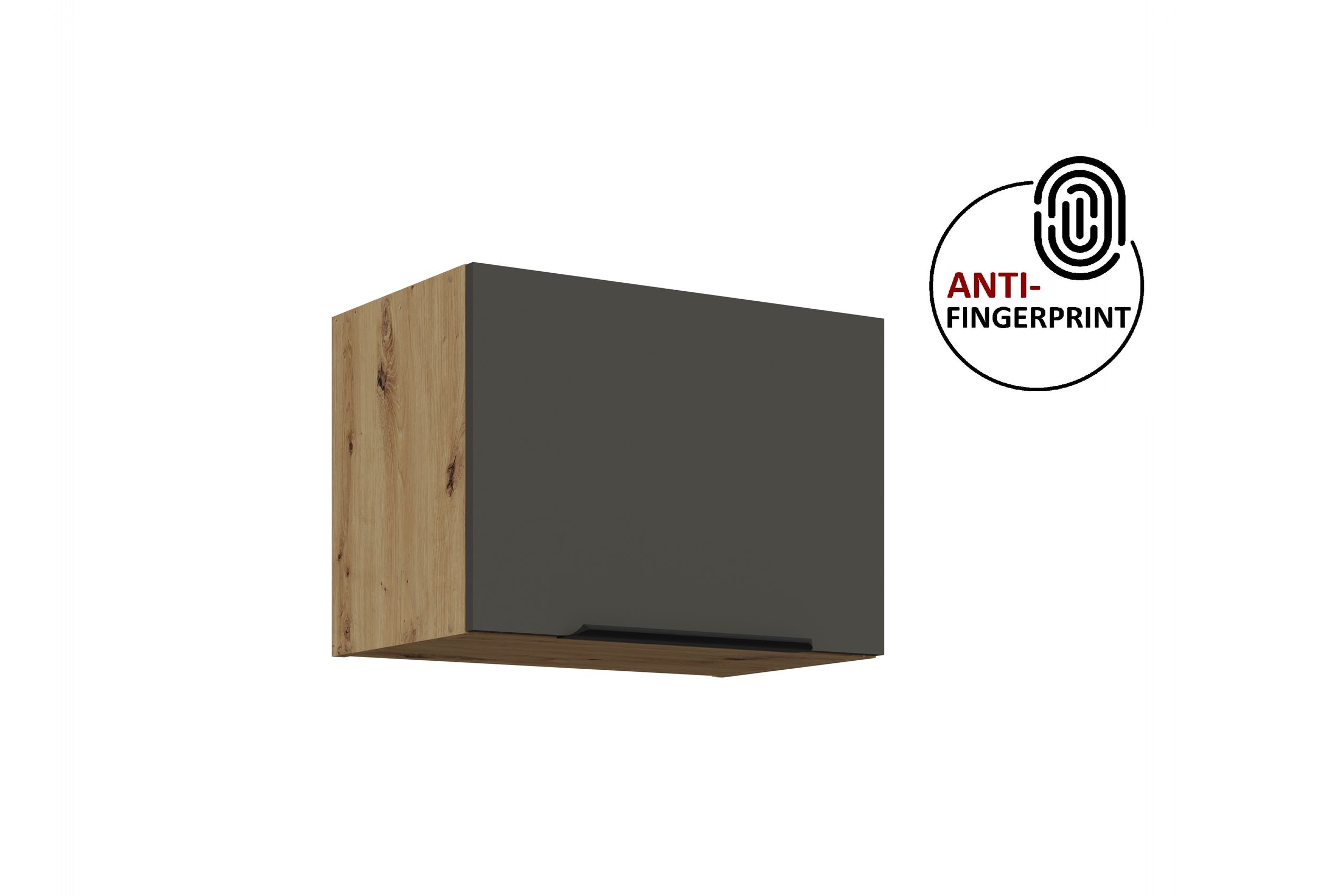 K&uuml;chen H&auml;ngeschrank 50 K&uuml;che ARIA Graphite matt K&uuml;chenzeile Anti Fingerprint - Bild 1