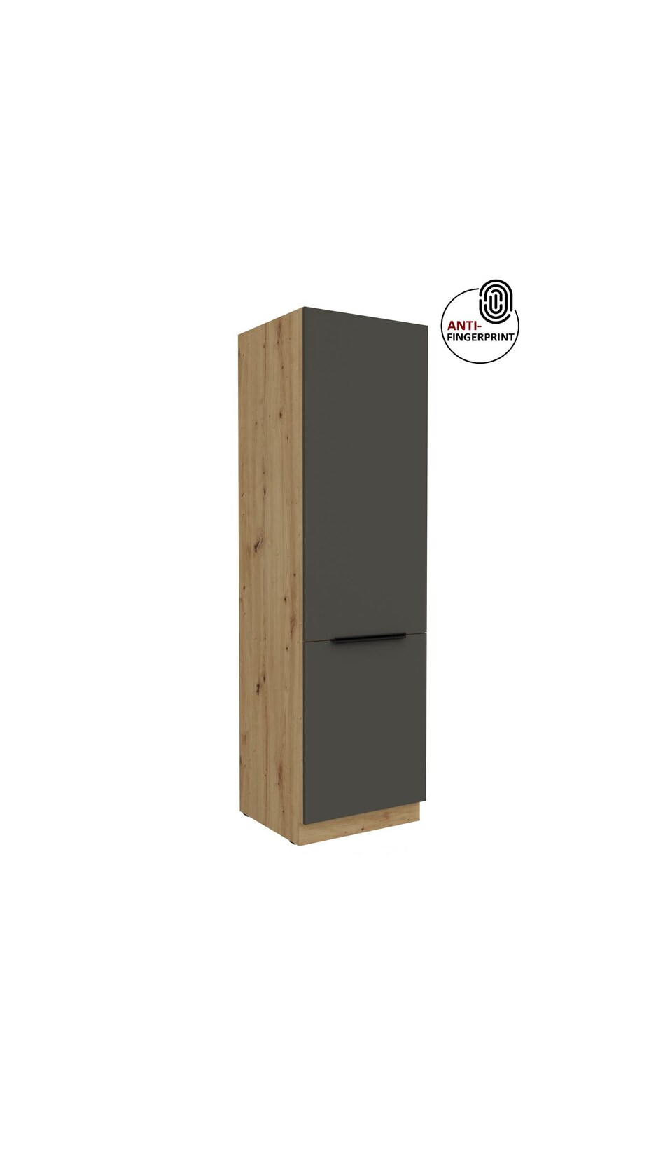 Küchen Hochschrank 60 cm Küche ARIA Graphite matt Anti Fingerprint Küchenzeile