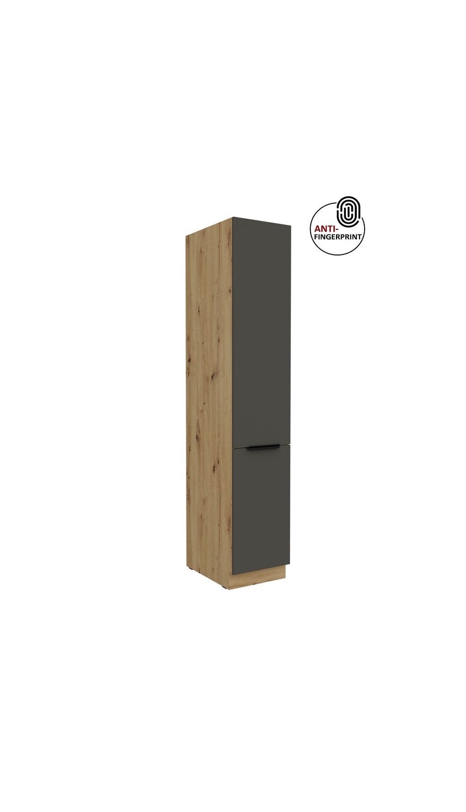Küchen Hochschrank 40 cm Küche ARIA Graphite matt Anti Fingerprint Küchenzeile
