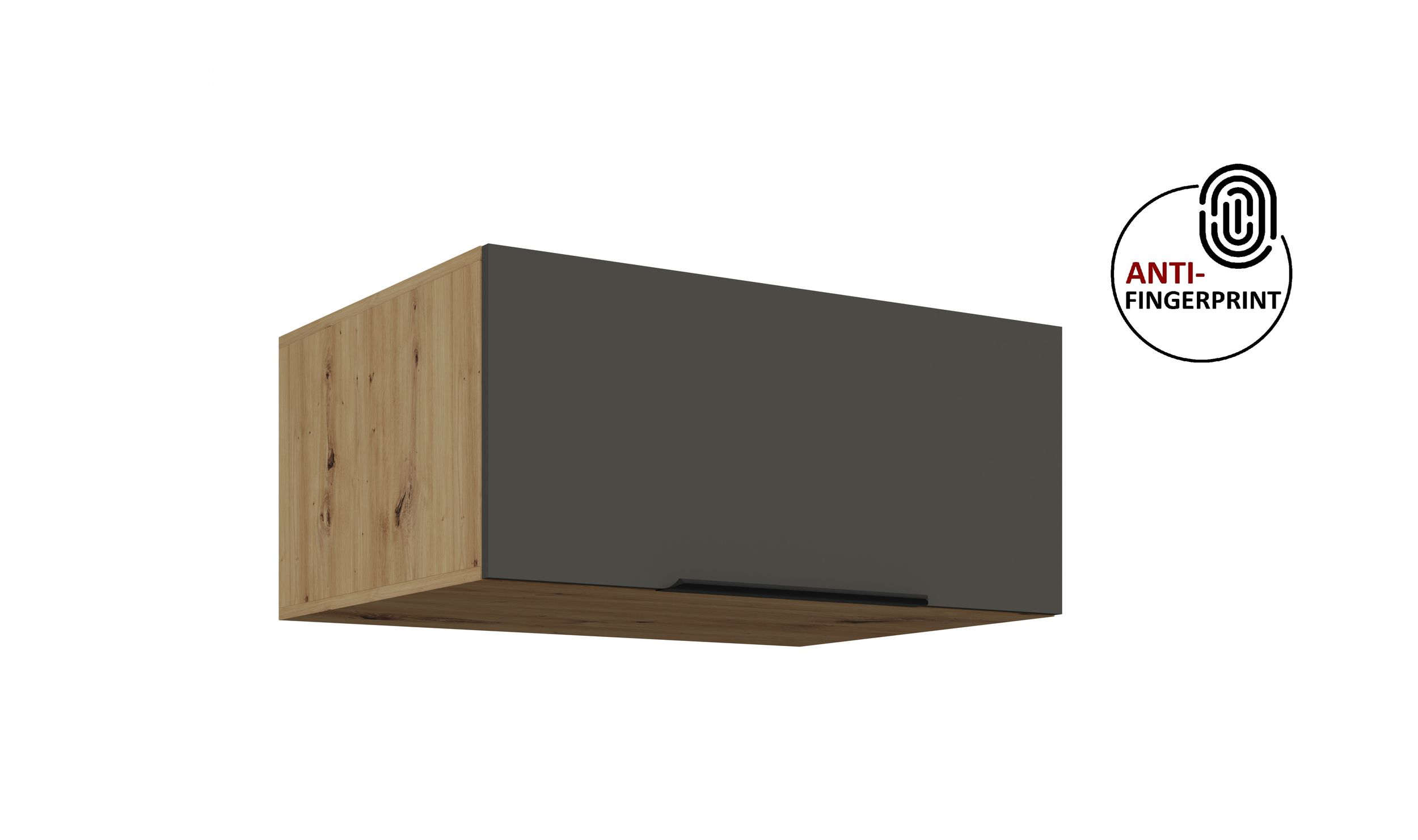 K&uuml;chen Aufsatzschrank 80 K&uuml;che ARIA Graphite matt K&uuml;chenzeile Anti Fingerprint - Bild 1