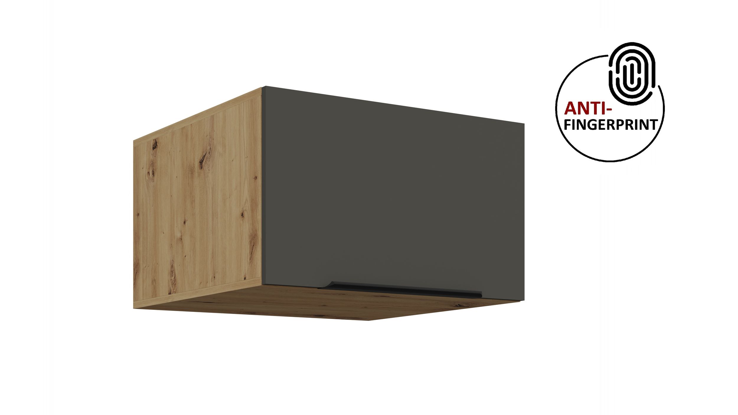 K&uuml;chen Aufsatzschrank 60 K&uuml;che ARIA Graphite matt K&uuml;chenzeile Anti Fingerprint - Bild 1