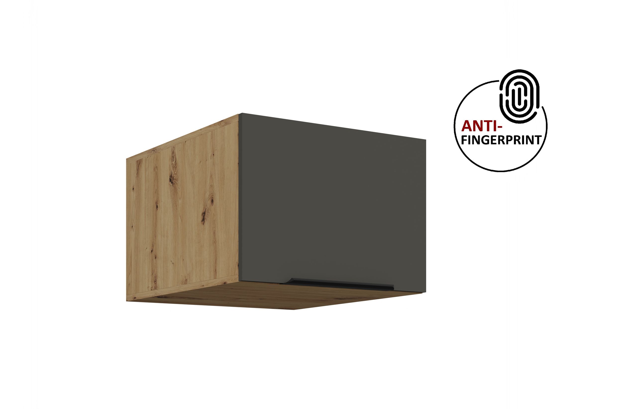 K&uuml;chen Aufsatzschrank 50 K&uuml;che ARIA Graphite K&uuml;chenzeile Anti Fingerprint - Bild 1