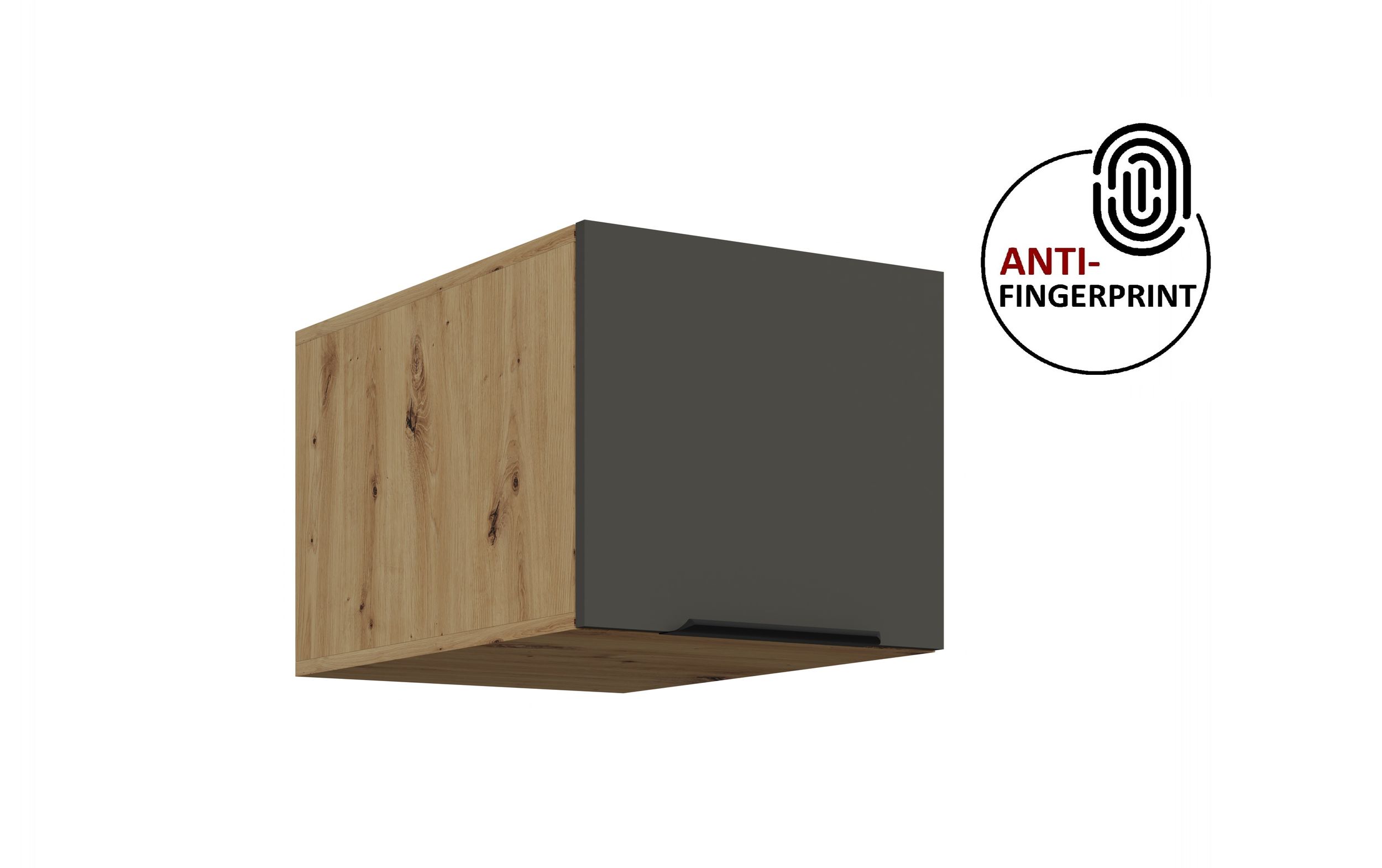 K&uuml;chen Aufsatzschrank 40 K&uuml;che ARIA Graphite K&uuml;chenzeile Anti Fingerprint - Bild 1