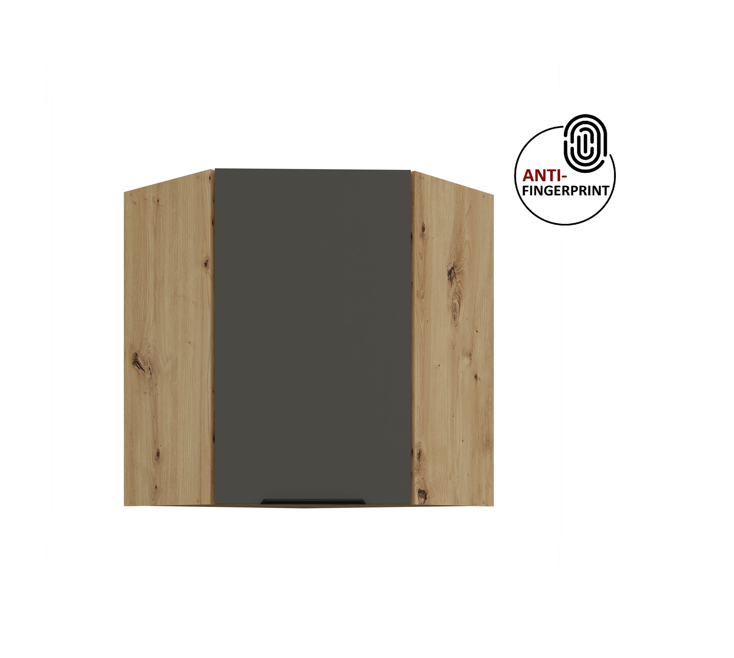 K&uuml;chen Eckschrank 60 cm K&uuml;che ARIA Graphite matt Anti Fingerprint K&uuml;chenzeile - Bild 1