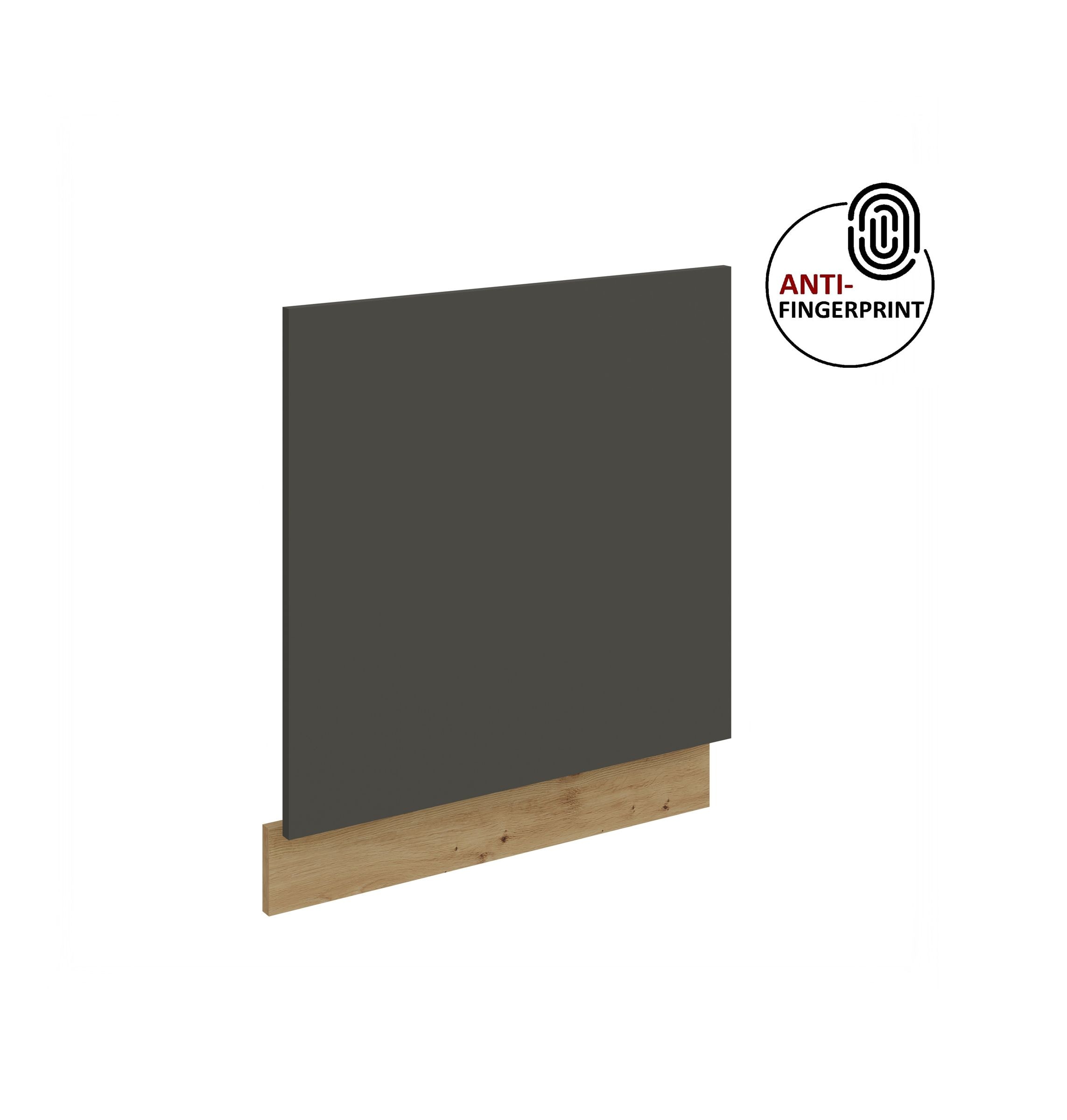 Frontblende f&uuml;r integrierten Geschirrsp&uuml;ler 60 cm ARIA Graphite + Eiche Artisan - Bild 1