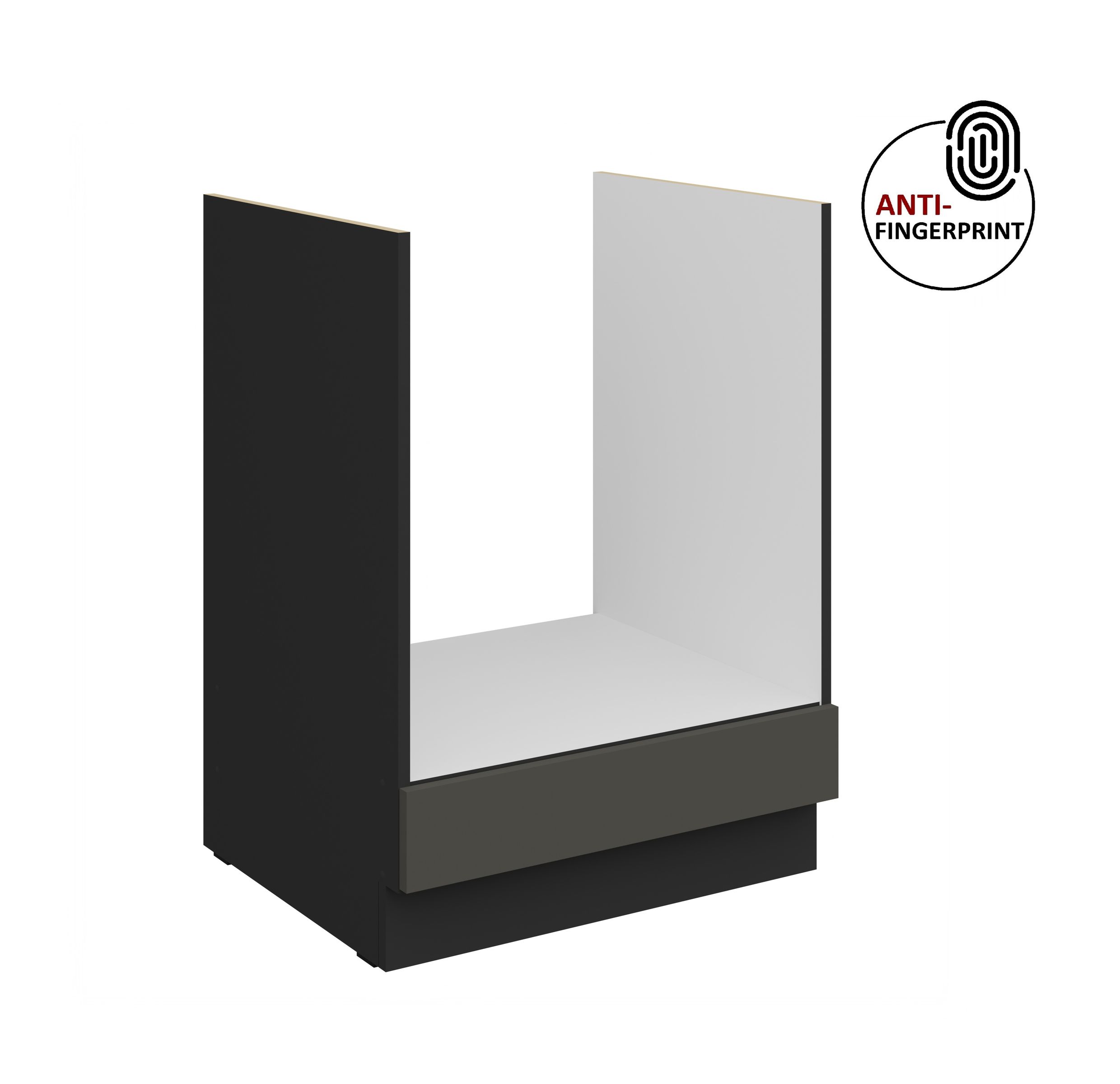 K&uuml;chen Herdschrank 60 K&uuml;che ARIA Graphite matt Anti Fingerprint K&uuml;chenzeile - Bild 1