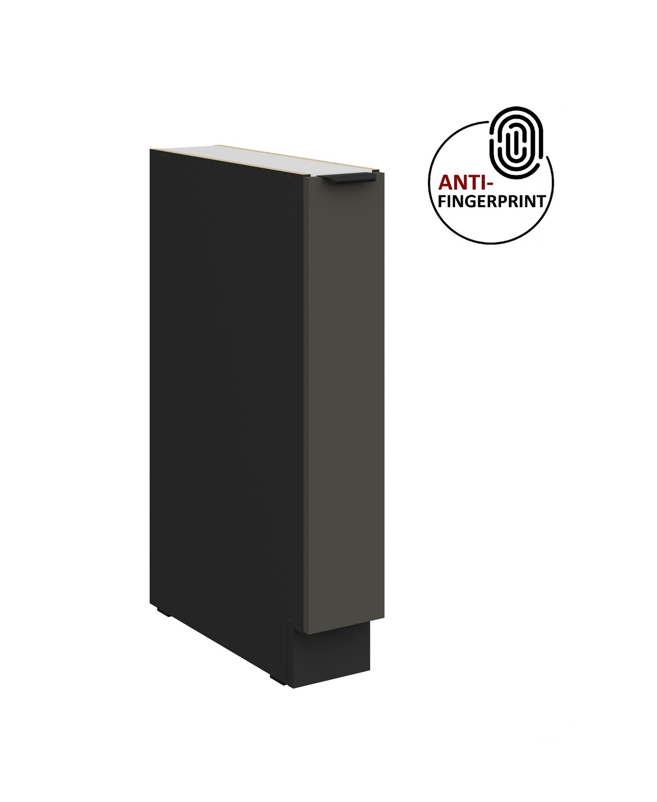 Küchen Unterschrank Schrankauszug 15 Küche ARIA Graphite matt Anti Fingerprint