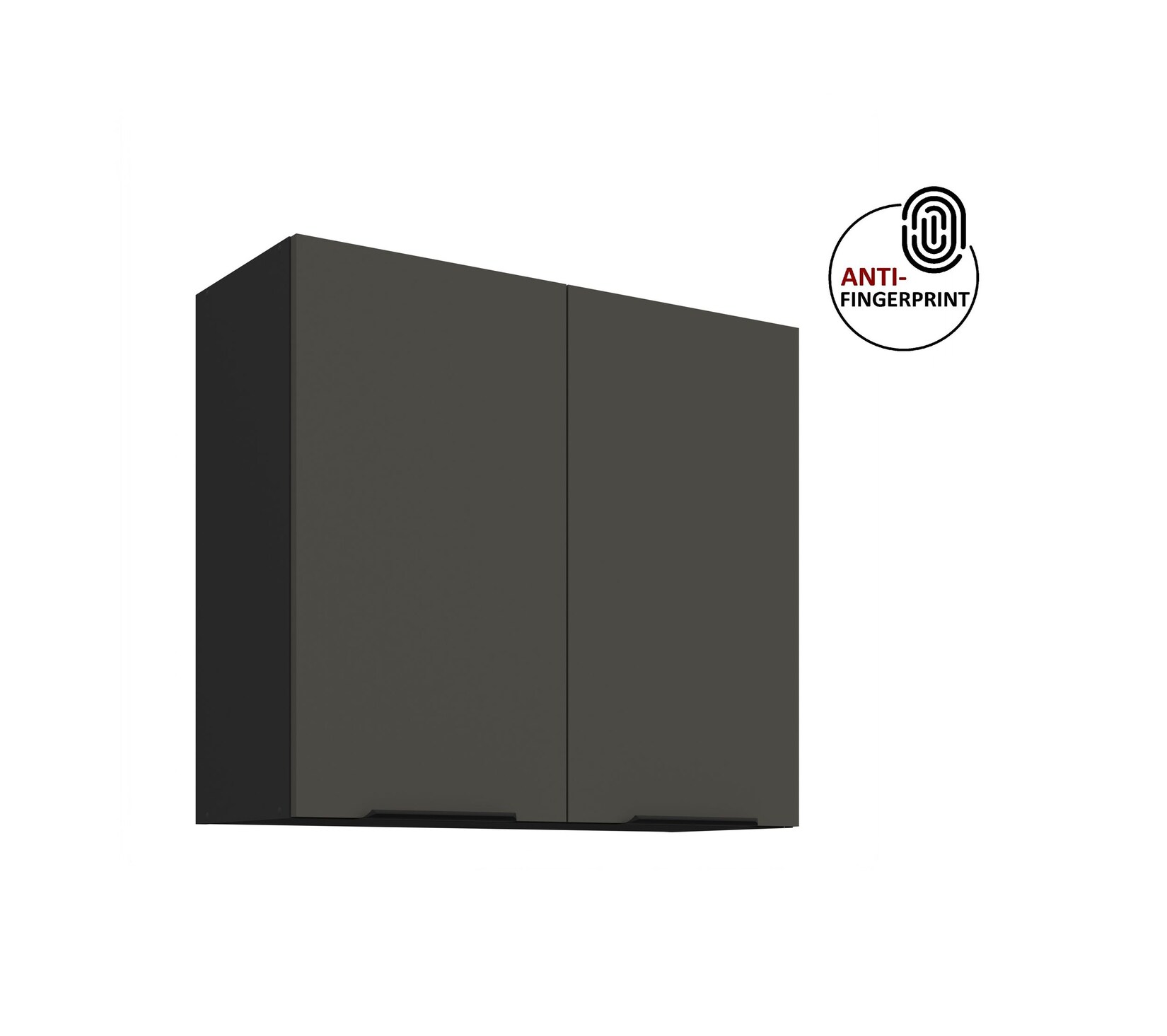 Küchen Hängeschrank 80 Küche ARIA Graphite matt Küchenzeile Anti Fingerprint