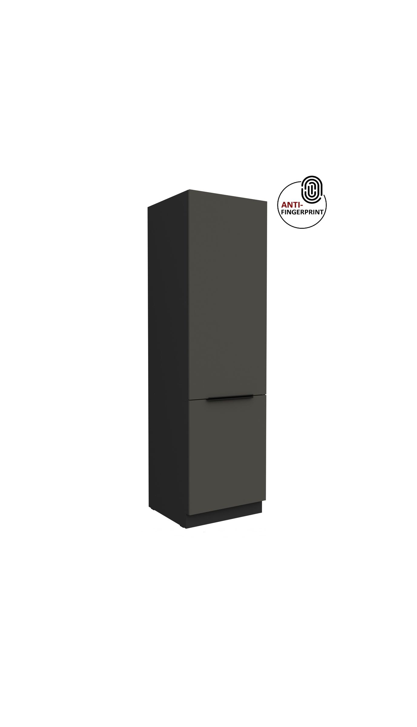 K&uuml;chen Hochschrank 60 cm K&uuml;che ARIA Graphite matt Anti Fingerprint K&uuml;chenzeile - Bild 1