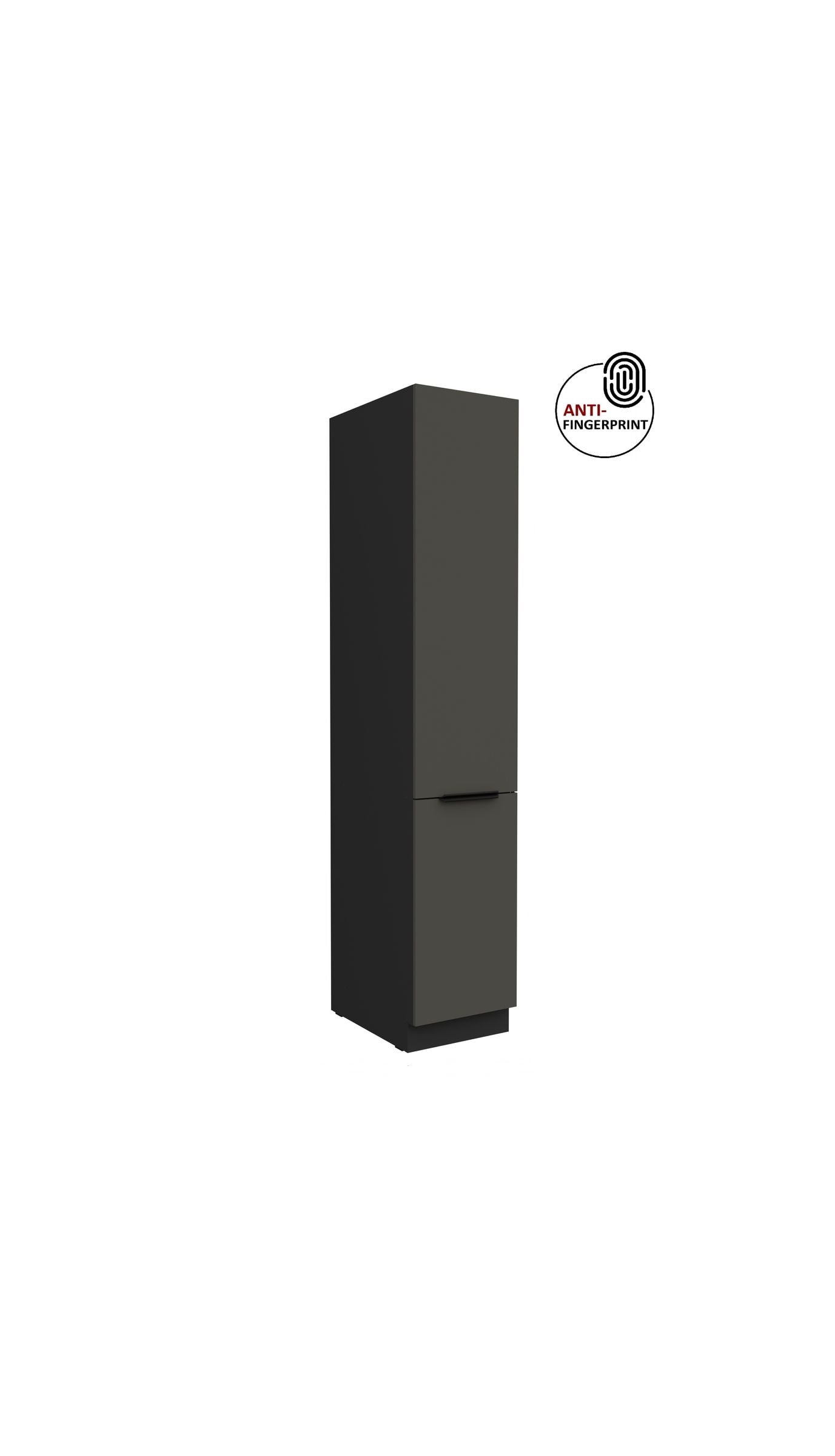 K&uuml;chen Hochschrank 40 cm K&uuml;che ARIA Graphite matt Anti Fingerprint K&uuml;chenzeile - Bild 1