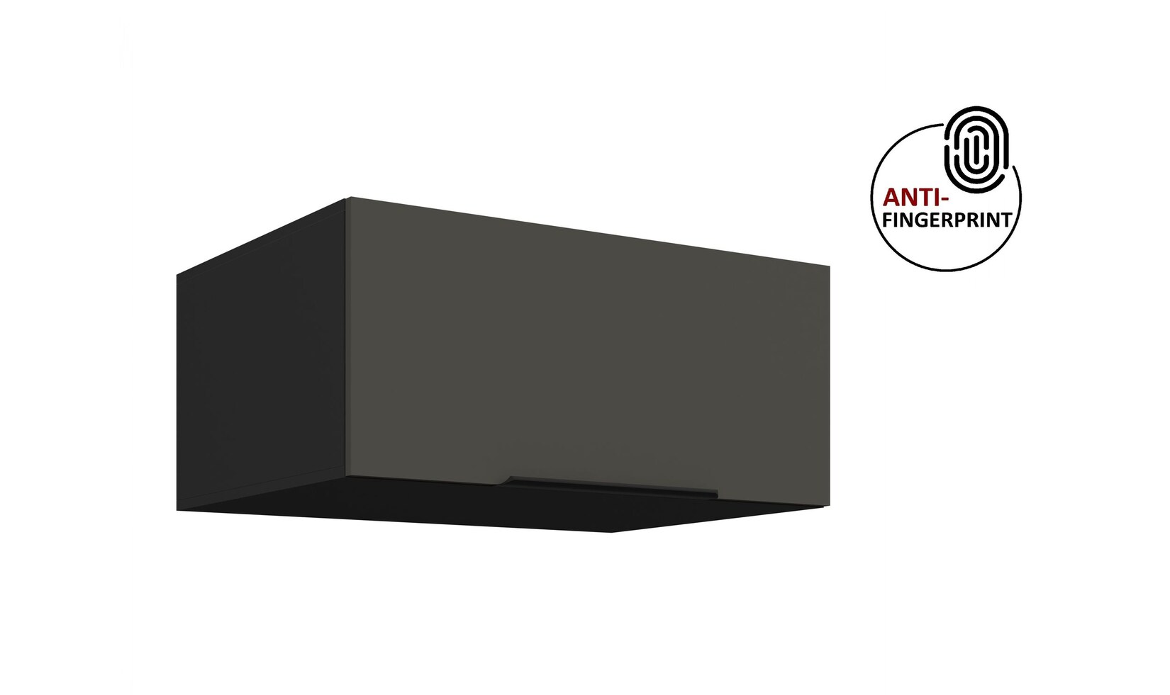 Küchen Aufsatzschrank 80 Küche ARIA Graphite matt Küchenzeile Anti Fingerprint