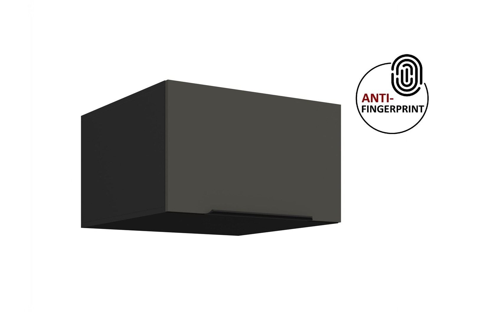 Küchen Aufsatzschrank 60 Küche ARIA Graphite matt Küchenzeile Anti Fingerprint