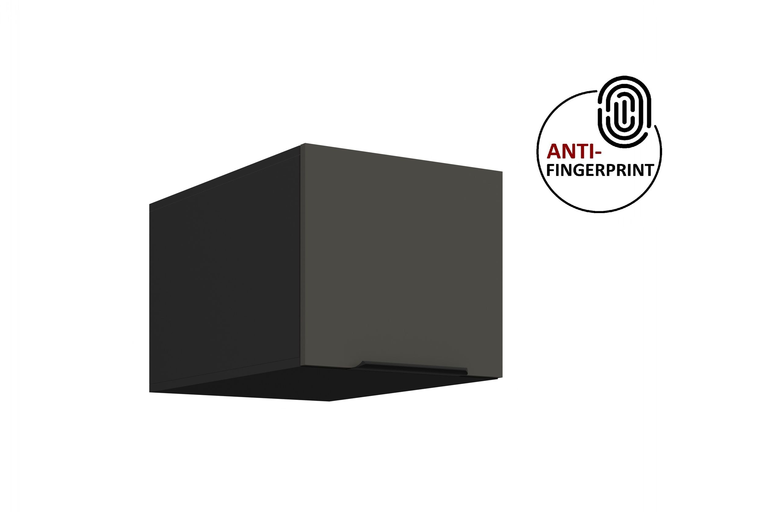 K&uuml;chen Aufsatzschrank 40 K&uuml;che ARIA Graphite matt K&uuml;chenzeile Anti Fingerprint - Bild 1