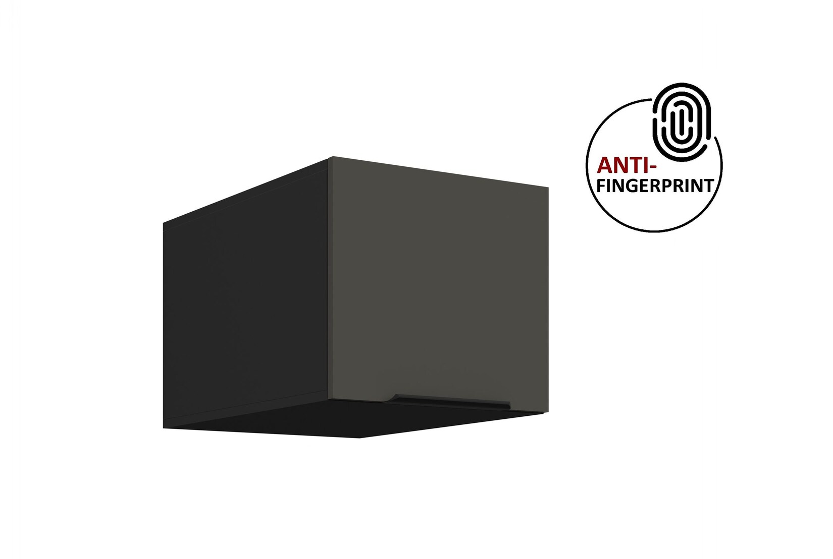 Küchen Aufsatzschrank 40 Küche ARIA Graphite matt Küchenzeile Anti Fingerprint