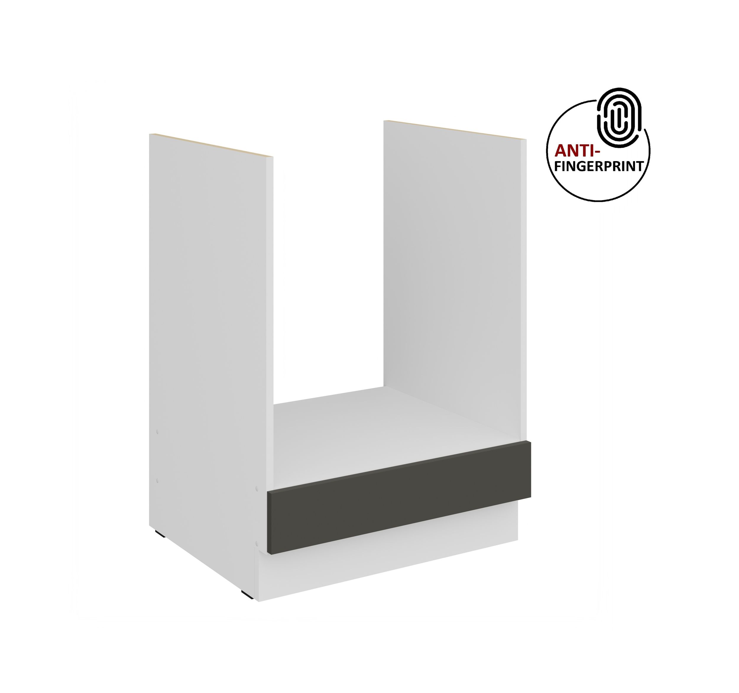 K&uuml;chen Herdschrank 60 cm K&uuml;che ARIA Graphite matt Anti Fingerprint K&uuml;chenzeile - Bild 1