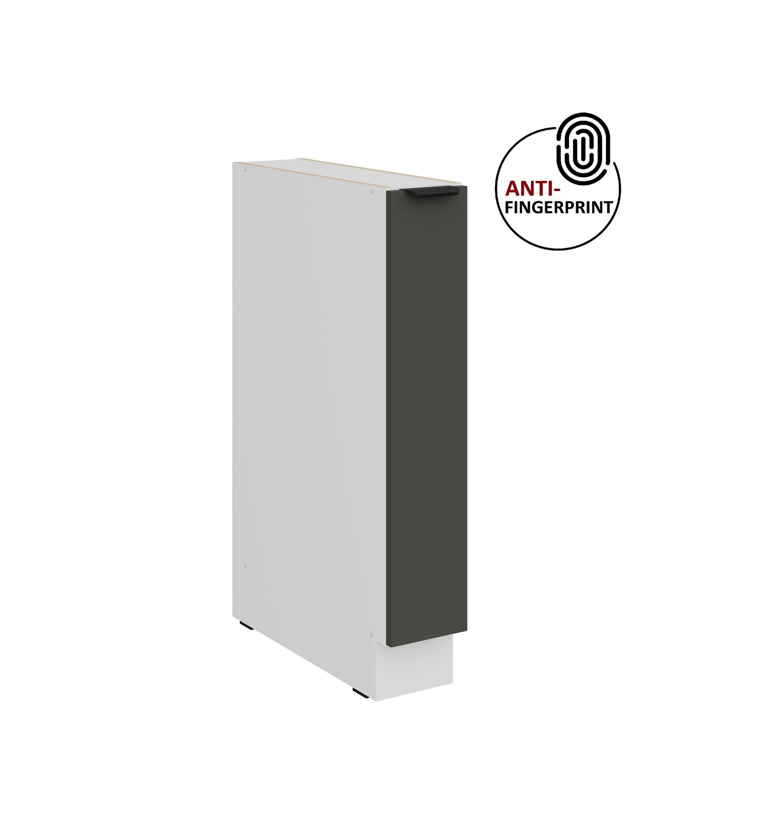 Küchen Unterschrank Schrankauszug 15 Küche ARIA Graphite matt Anti Fingerprint