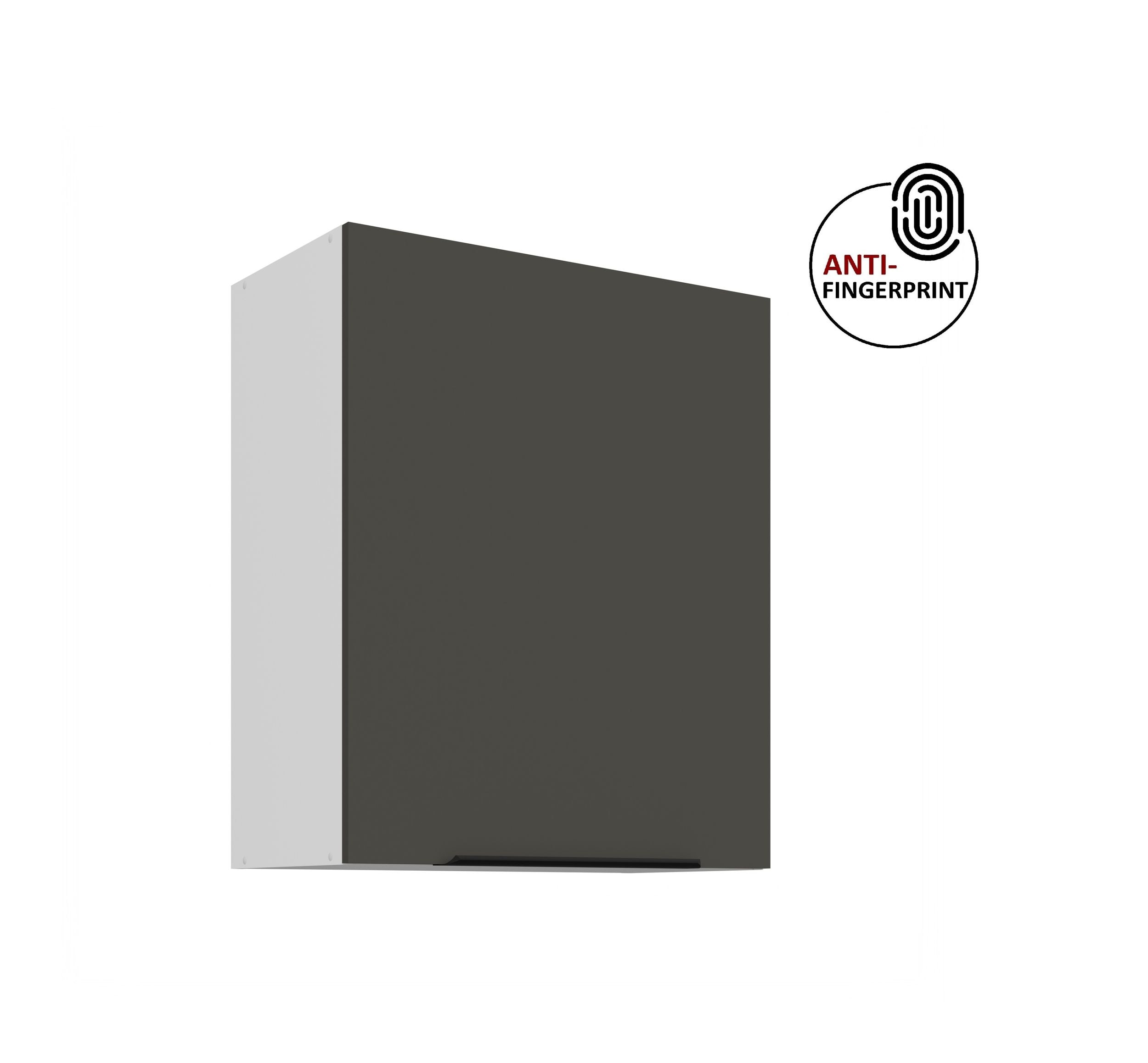 K&uuml;chen H&auml;ngeschrank 60 cm K&uuml;che ARIA Graphite matt K&uuml;chenzeile Anti Fingerprint - Bild 1
