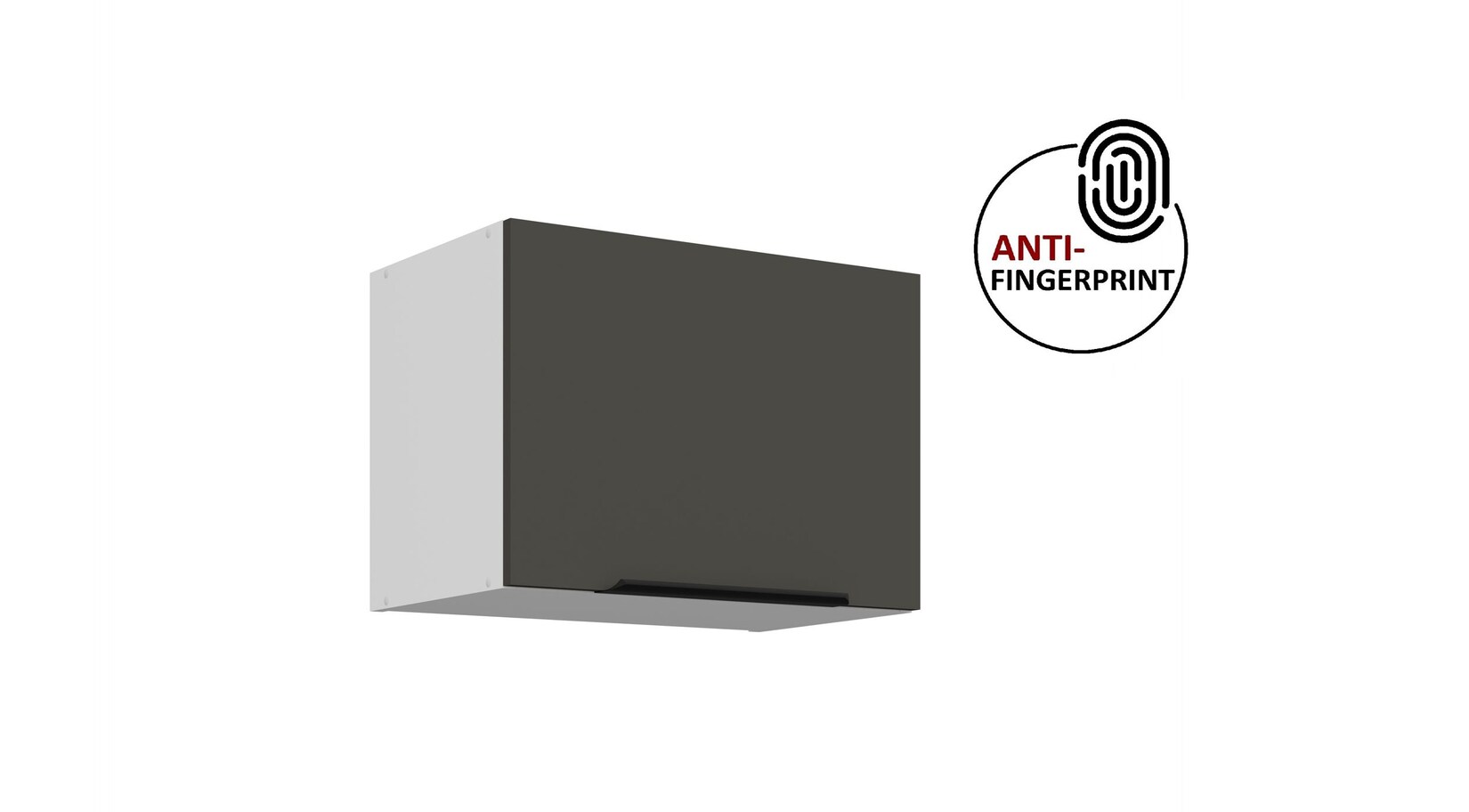 Küchen Hängeschrank 50 cm Küche ARIA Graphite matt Küchenzeile Anti Fingerprint