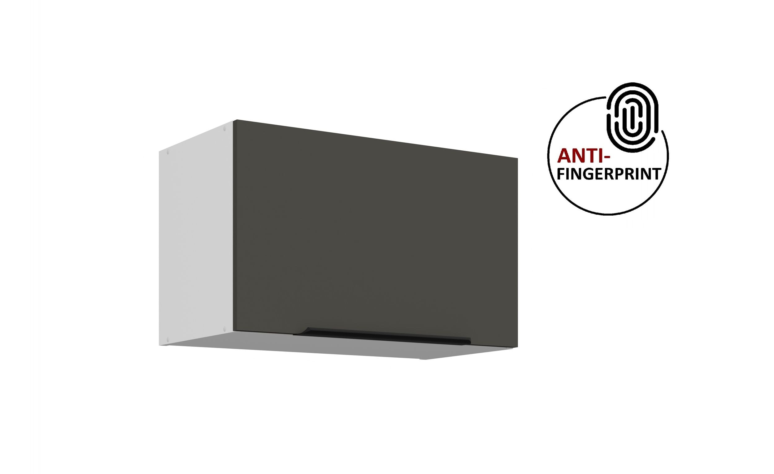 K&uuml;chen H&auml;ngeschrank 60 cm K&uuml;che ARIA Graphite matt K&uuml;chenzeile Anti Fingerprint - Bild 1