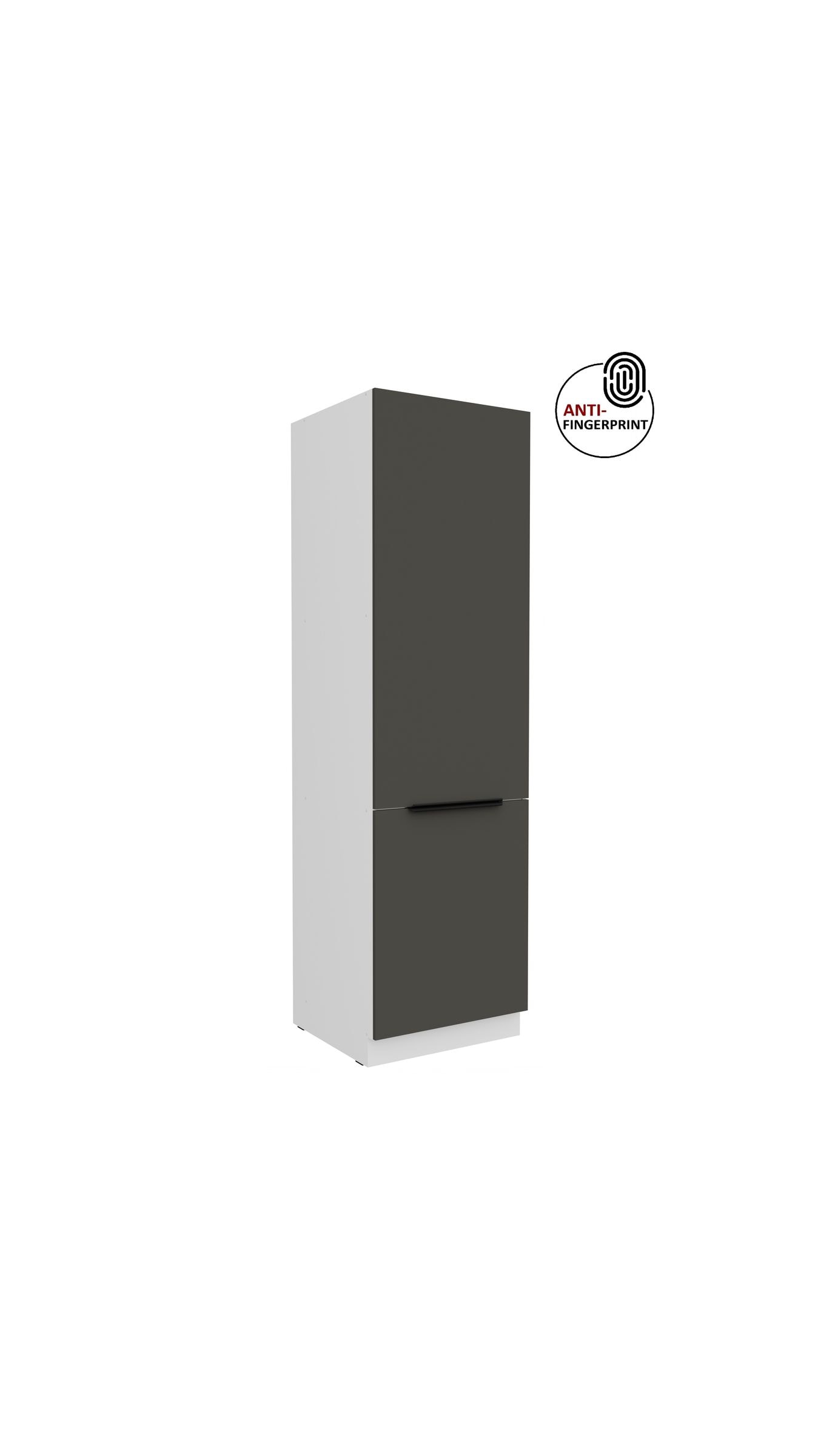 K&uuml;chen Hochschrank 60 cm K&uuml;che ARIA Graphite matt Anti Fingerprint K&uuml;chenzeile - Bild 1