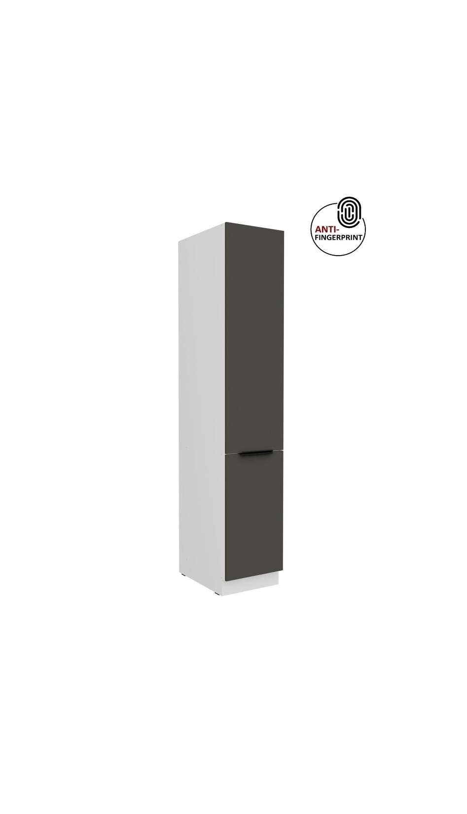 Küchen Hochschrank 40 cm Küche ARIA Graphite matt Anti Fingerprint Küchenzeile