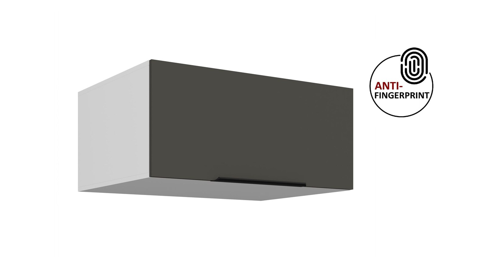 Küchen Aufsatzschrank 80 Küche ARIA Graphite matt Küchenzeile Anti Fingerprint