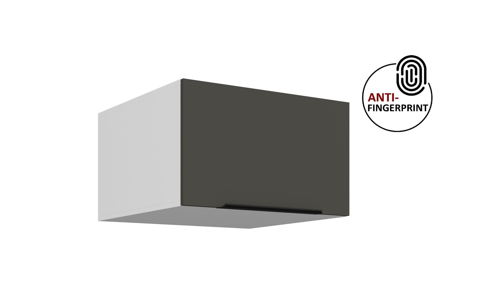 Küchen Aufsatzschrank 60 Küche ARIA Graphite matt Küchenzeile Anti Fingerprint