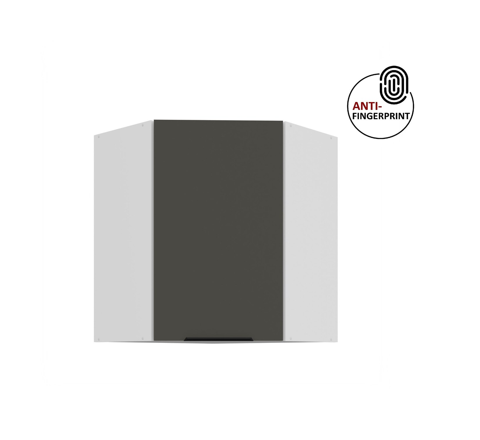 Küchen Eckschrank 60 Küche ARIA Graphite ultra matt Anti Fingerprint Küchenzeile
