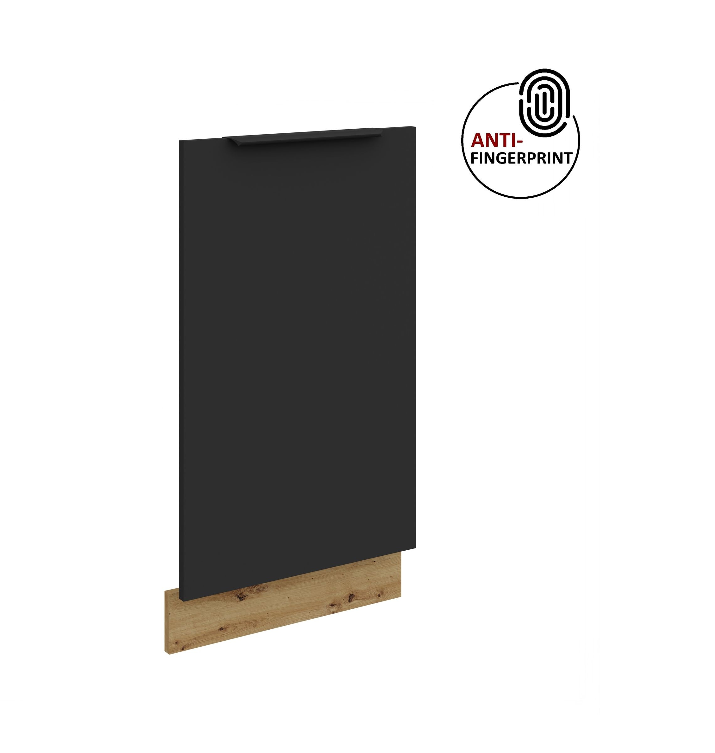 Frontblende f&uuml;r vollintegrierten Geschirrsp&uuml;ler 45 cm ARIA Schwarz matt - Bild 1