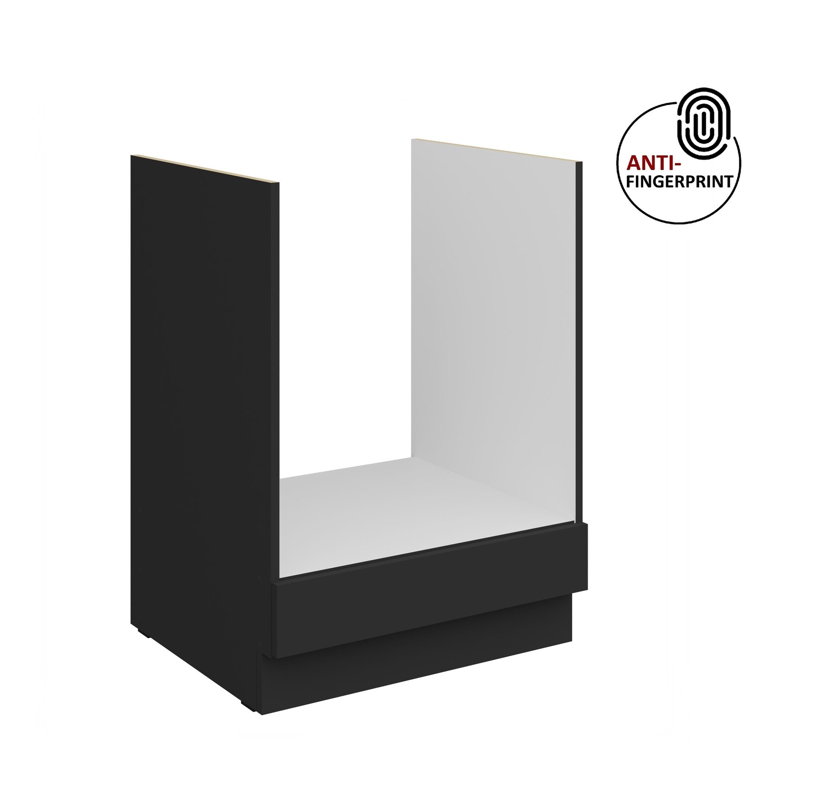 Küchen Herdschrank 60 Küche ARIA Schwarz matt Anti Fingerprint Küchenzeile