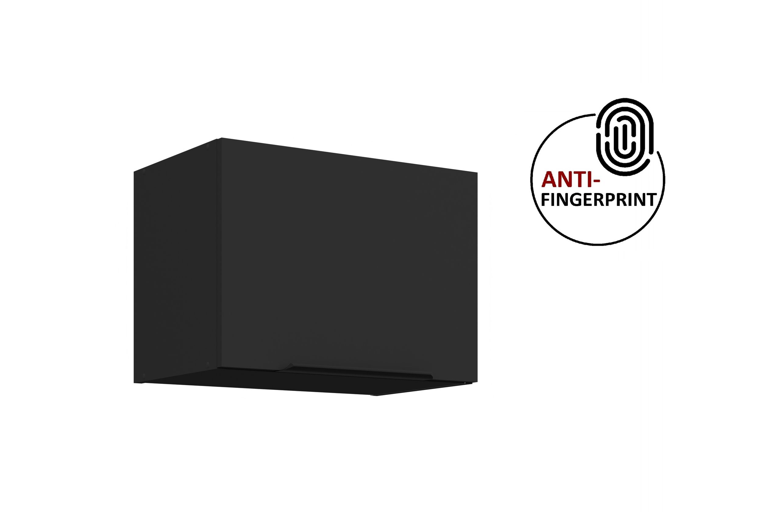 K&uuml;chen H&auml;ngeschrank 50 K&uuml;che ARIA Schwarz matt K&uuml;chenzeile Anti Fingerprint - Bild 1