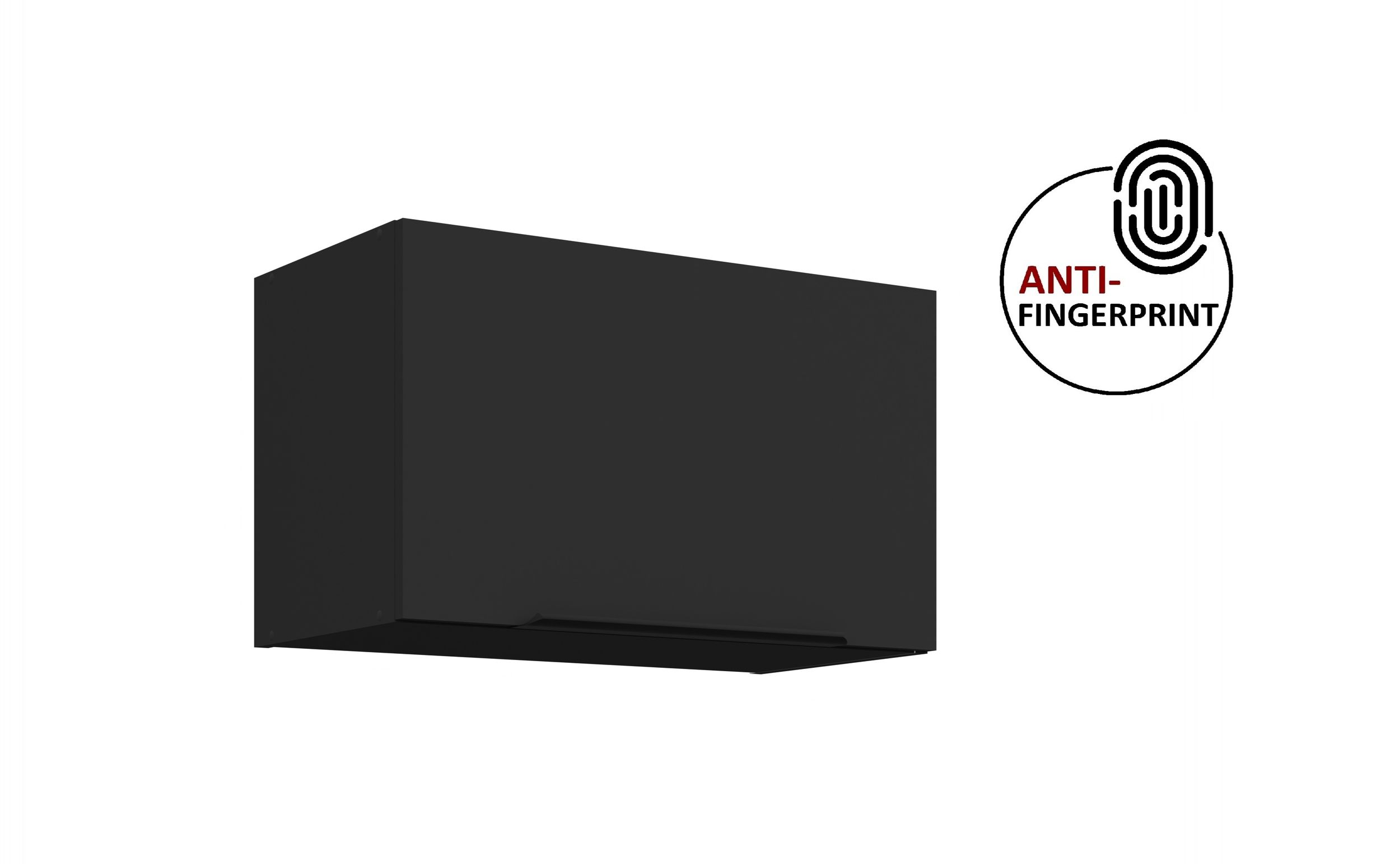 K&uuml;chen H&auml;ngeschrank 60 K&uuml;che ARIA Schwarz matt K&uuml;chenzeile Anti Fingerprint - Bild 1