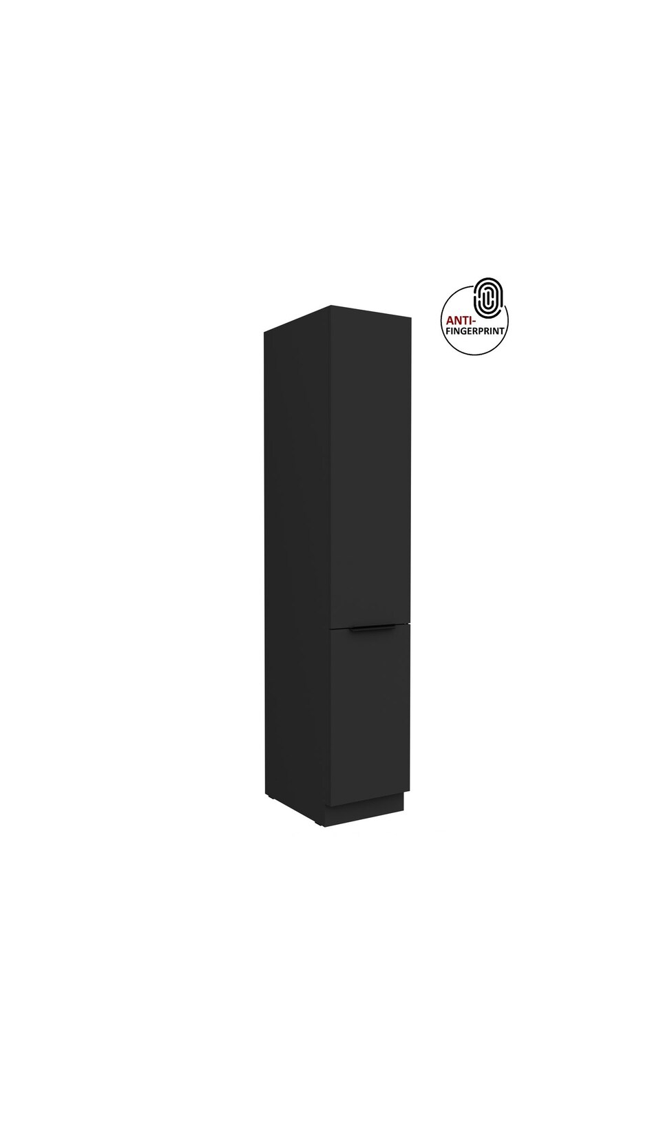 Küchen Hochschrank 40 cm Küche ARIA Schwarz matt Anti Fingerprint Küchenzeile