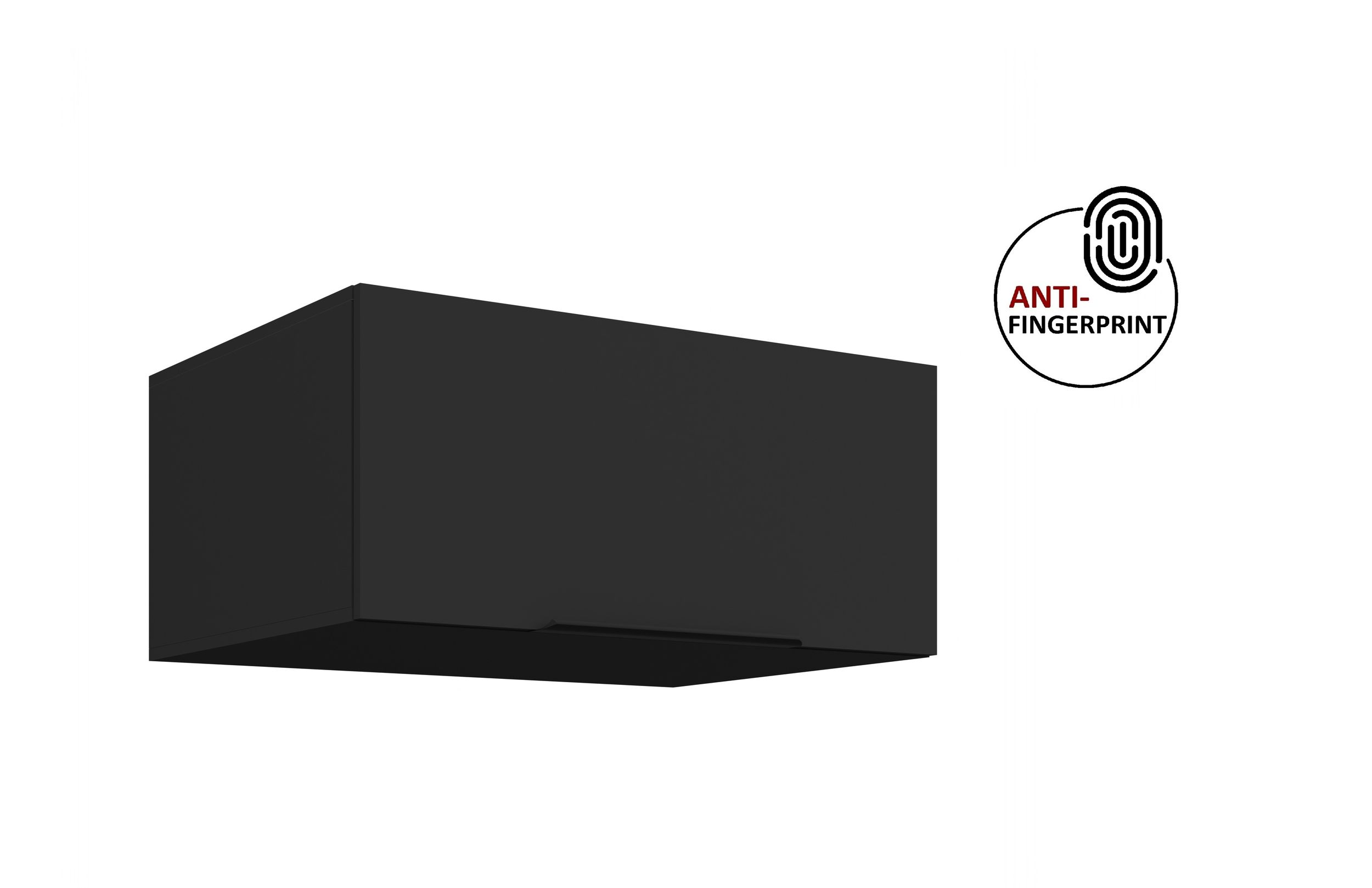 K&uuml;chen Aufsatzschrank 80 K&uuml;che ARIA Schwarz matt K&uuml;chenzeile Anti Fingerprint - Bild 1