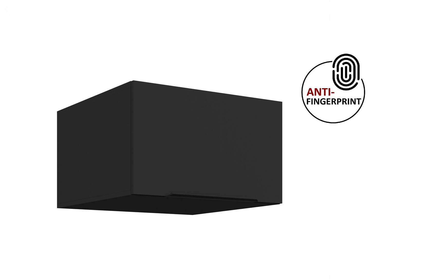 Küchen Aufsatzschrank 60 Küche ARIA Schwarz matt Küchenzeile Anti Fingerprint