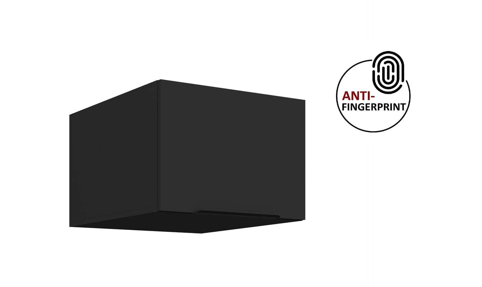 Küchen Aufsatzschrank 50 Küche ARIA Schwarz matt Küchenzeile Anti Fingerprint