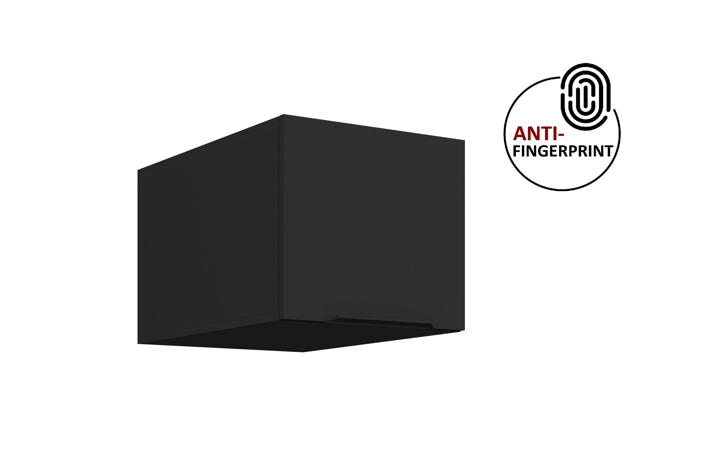 K&uuml;chen Aufsatzschrank 40 K&uuml;che ARIA Schwarz matt K&uuml;chenzeile Anti Fingerprint - Bild 1