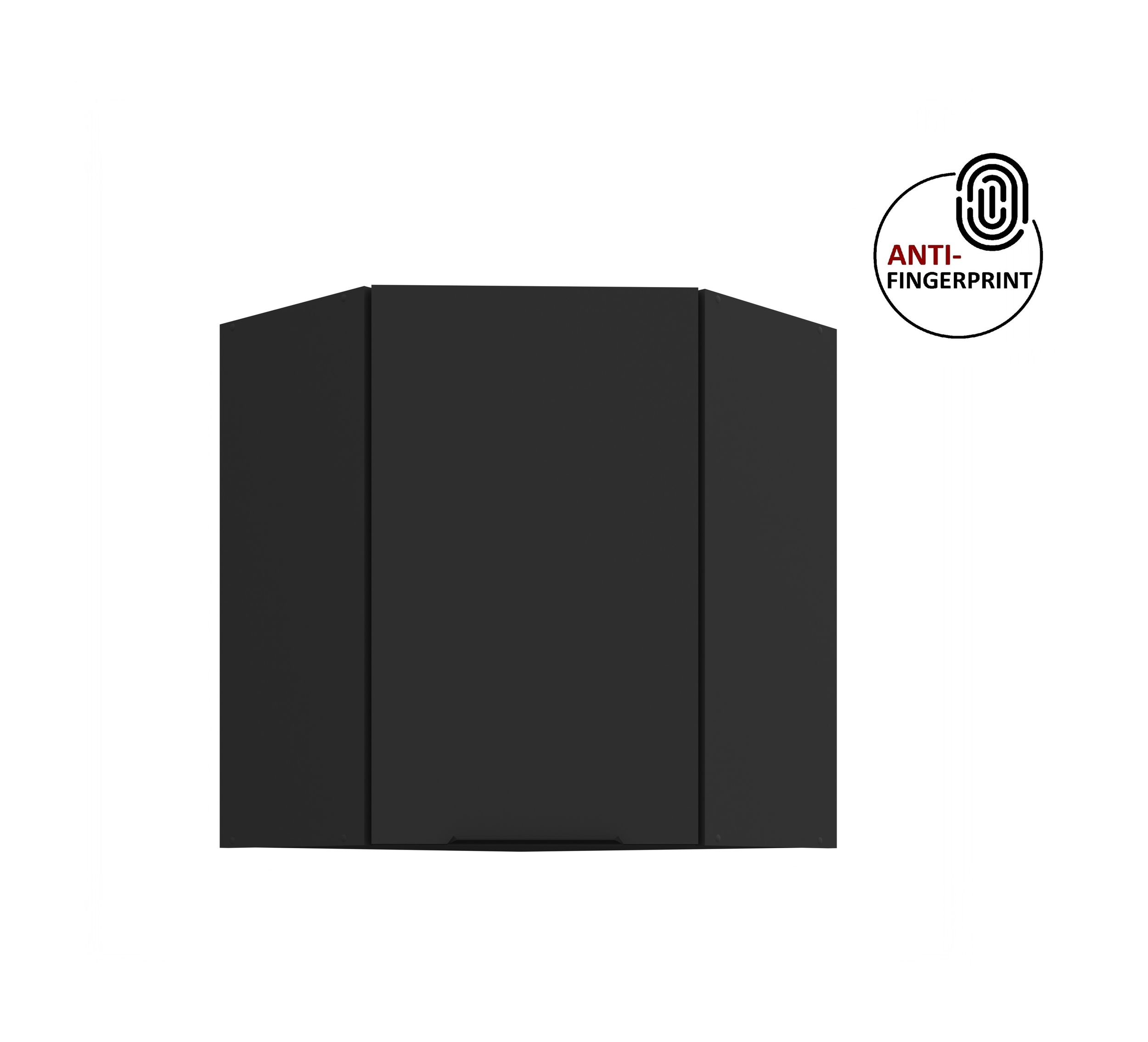 K&uuml;chen Eckschrank 60 cm K&uuml;che ARIA Schwarz matt Anti Fingerprint K&uuml;chenzeile - Bild 1