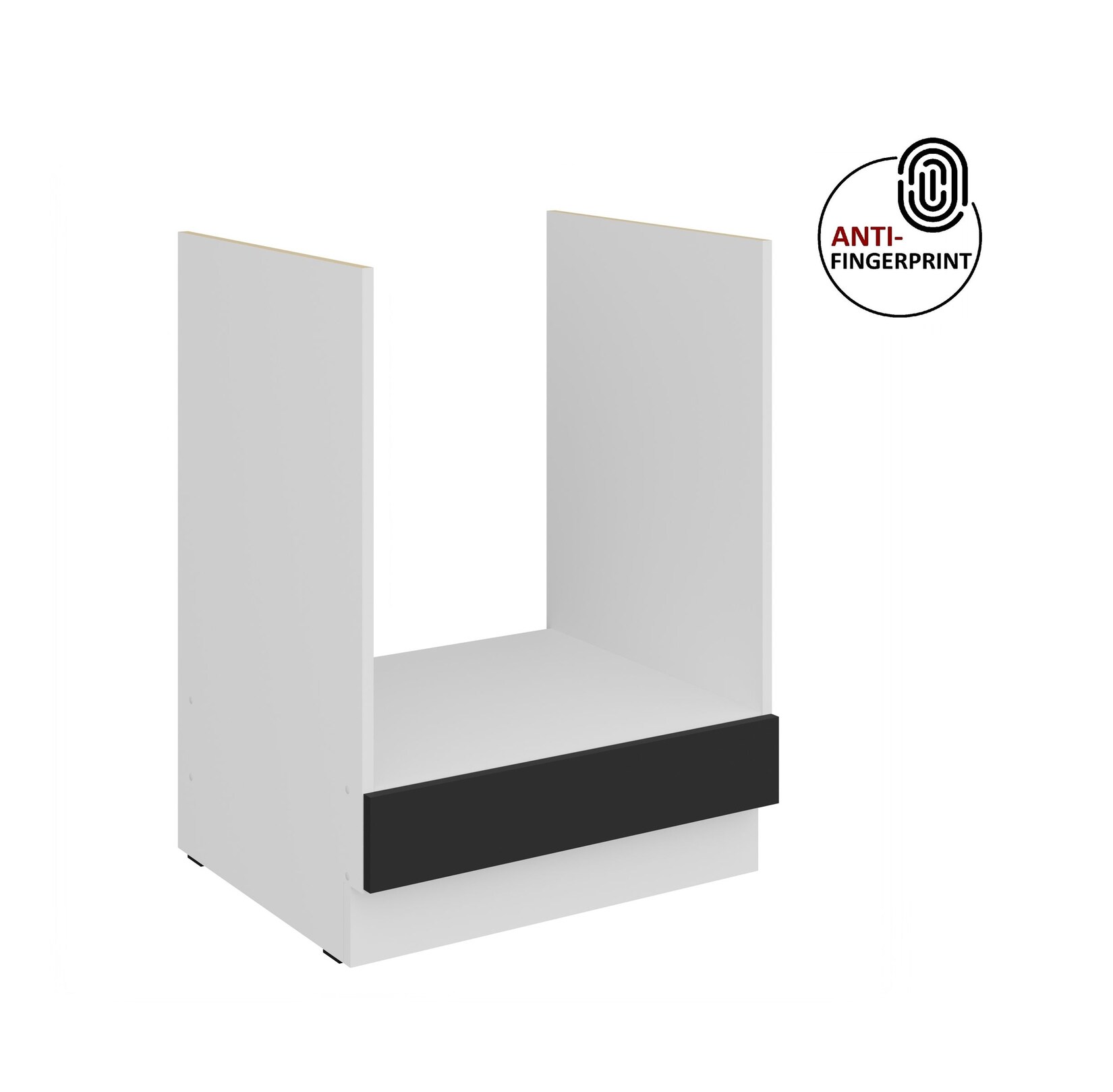 Küchen Herdschrank 60 cm Küche ARIA Schwarz matt Anti Fingerprint Küchenzeile