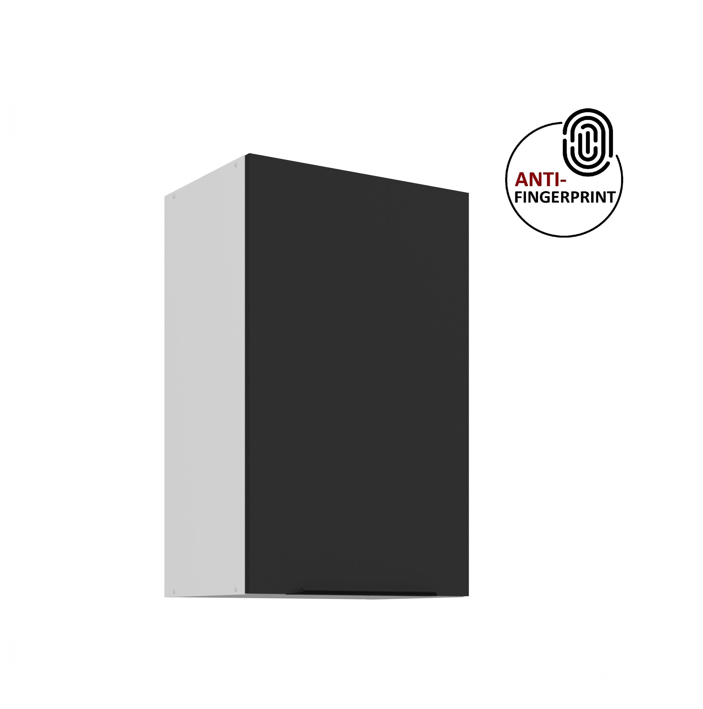 K&uuml;chen H&auml;ngeschrank 45 cm K&uuml;che ARIA Schwarz matt K&uuml;chenzeile Anti Fingerprint - Bild 1