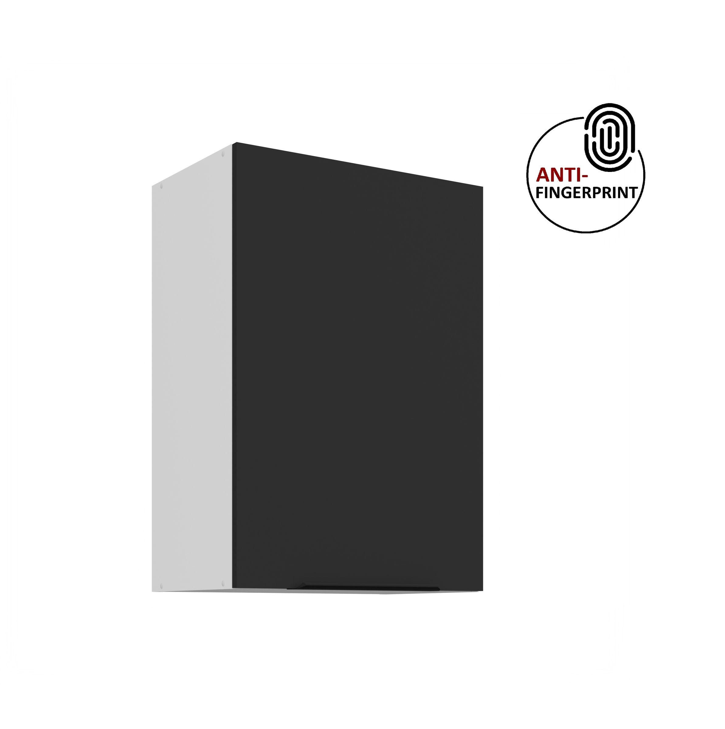 K&uuml;chen H&auml;ngeschrank 50 cm K&uuml;che ARIA Schwarz matt K&uuml;chenzeile Anti Fingerprint - Bild 1