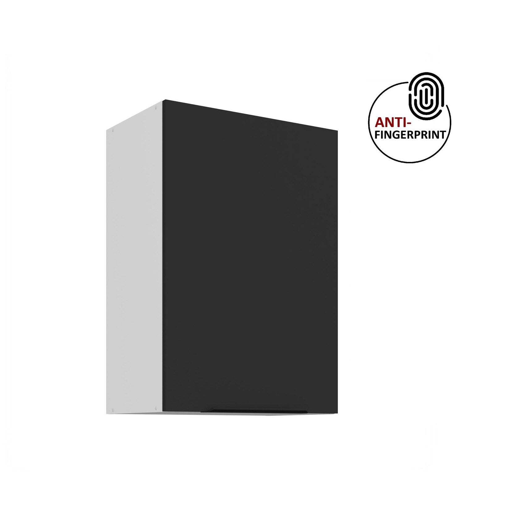 Küchen Hängeschrank 50 cm Küche ARIA Schwarz matt Küchenzeile Anti Fingerprint