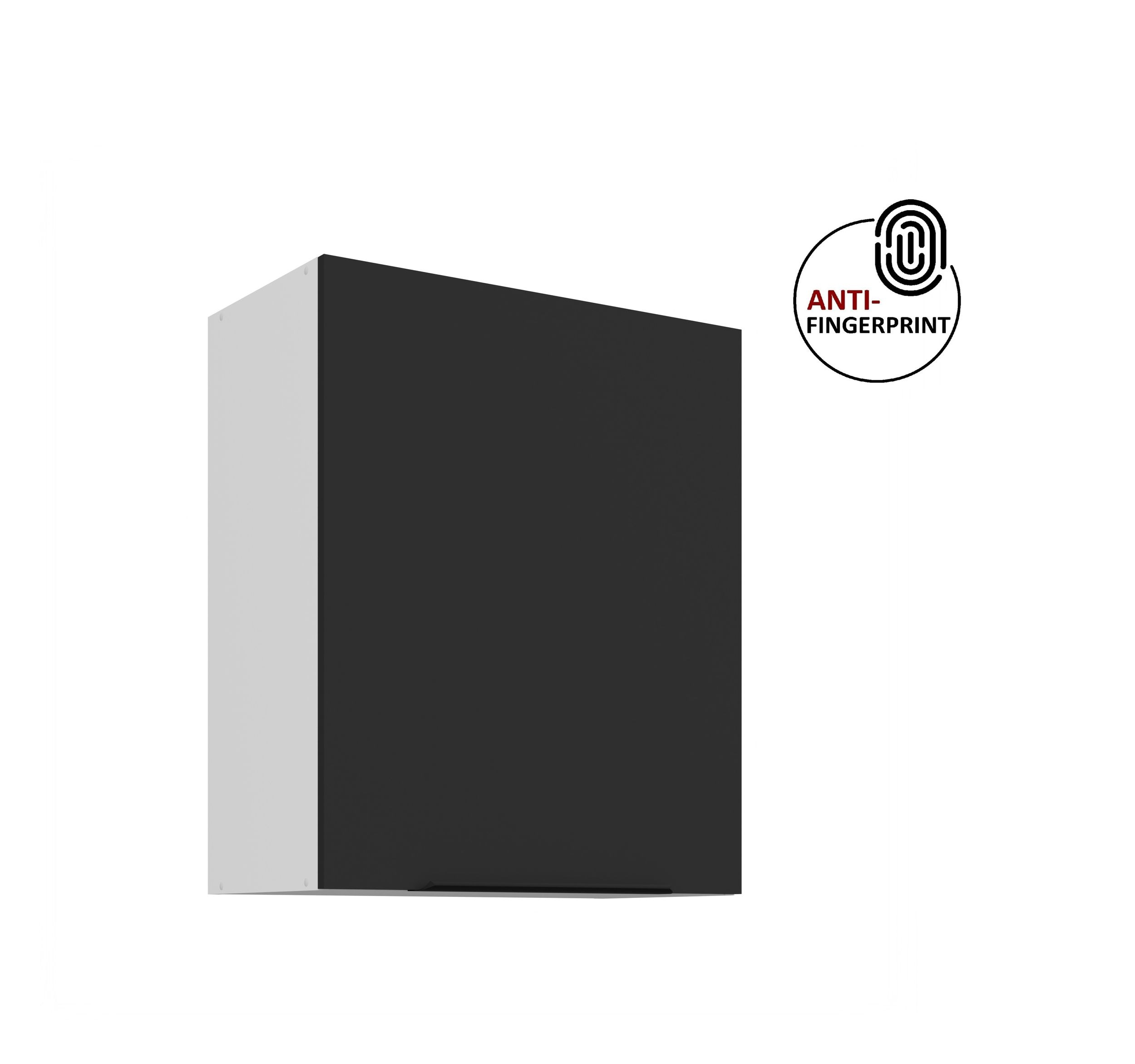 K&uuml;chen H&auml;ngeschrank 60 cm K&uuml;che ARIA Schwarz matt K&uuml;chenzeile Anti Fingerprint - Bild 1