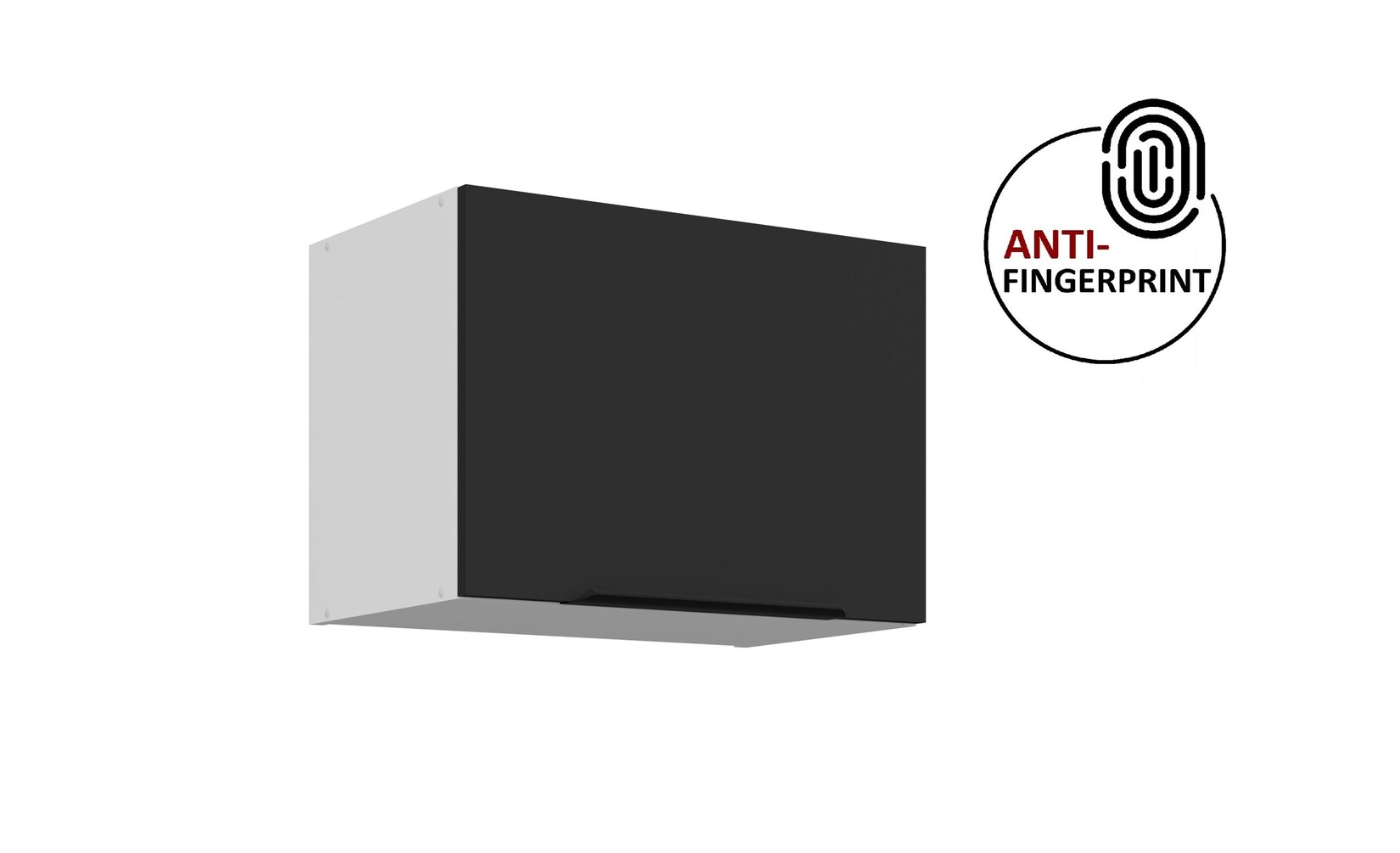 Küchen Hängeschrank 50 cm Küche ARIA Schwarz matt Küchenzeile Anti Fingerprint