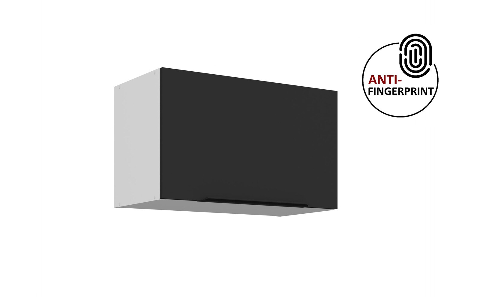 Küchen Hängeschrank 60 cm Küche ARIA Schwarz matt Küchenzeile Anti Fingerprint